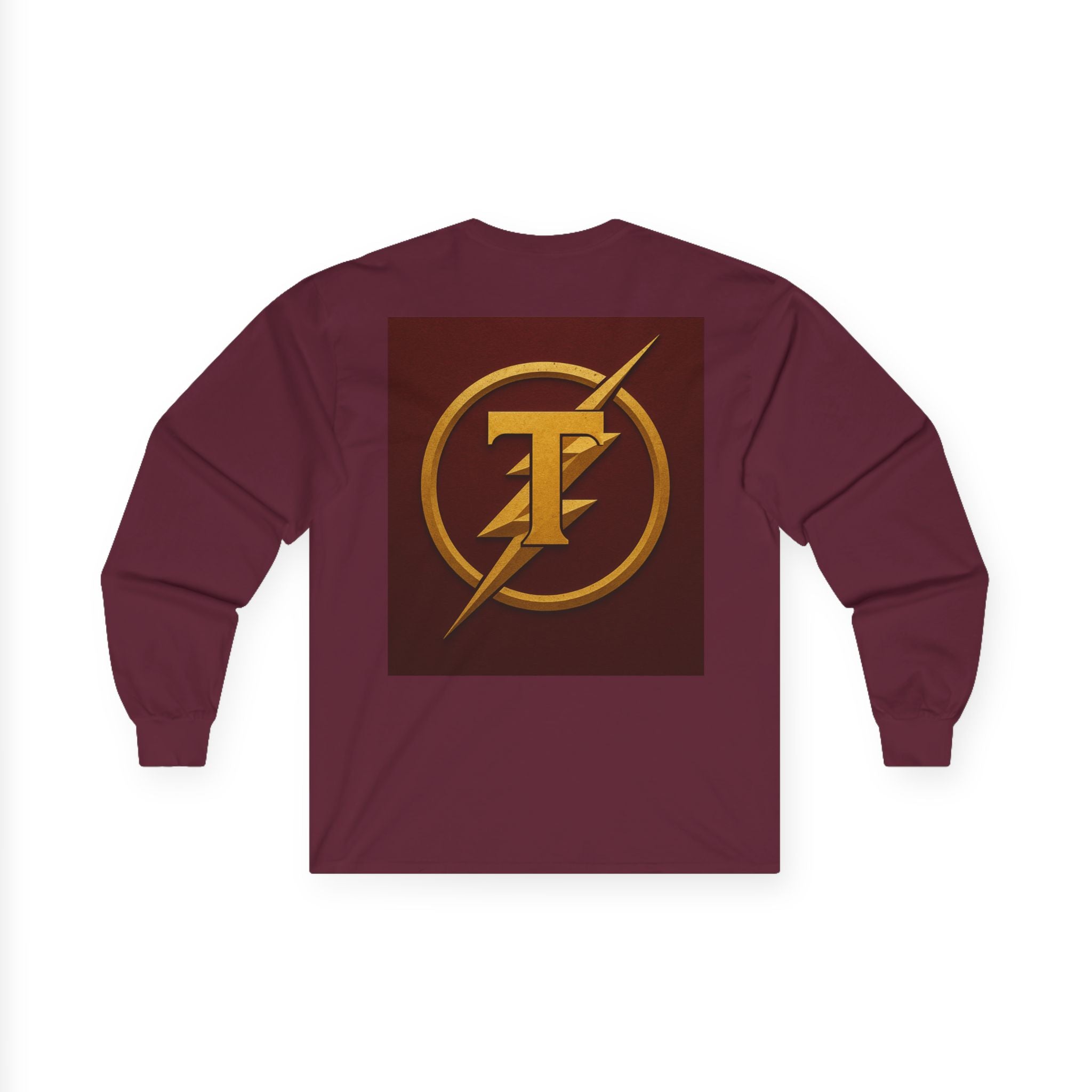 Golden Flash Logo Unisex Long Sleeve Tee, Graphic Tee for Superhero Fans, Perfect Gift for Birthdays, Comic Con, Casual Wear