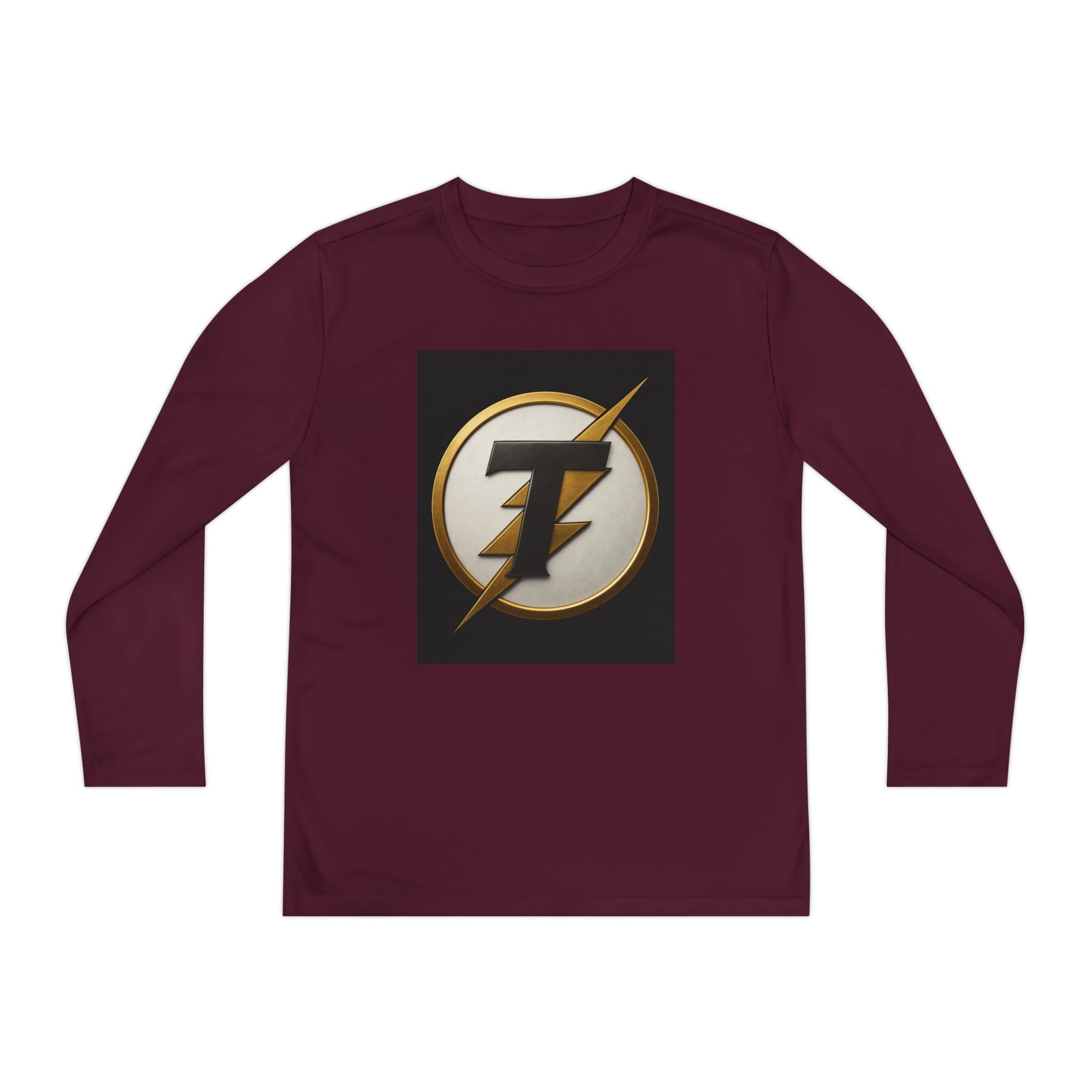 Youth Long Sleeve Tee — Gold Lightning 'T' Competitor Logo