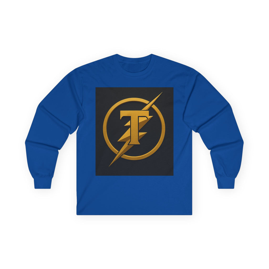 Golden Flash Logo Unisex Long Sleeve Tee, Graphic Tee for Superhero Fans, Perfect Gift for Birthdays, Comic Con, Casual Wear