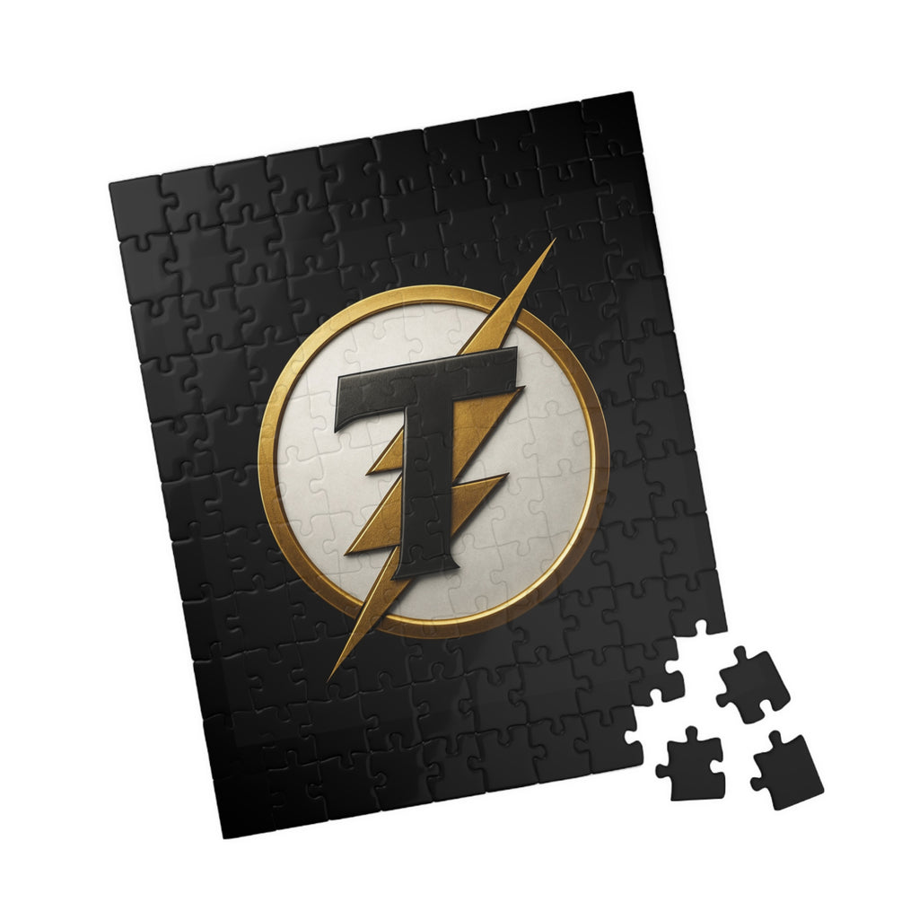 Gold Lightning Emblem Puzzle — 252/520/1014-Piece Decorative Jigsaw