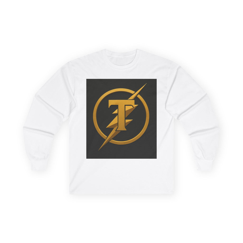 Golden Flash Logo Unisex Long Sleeve Tee, Graphic Tee for Superhero Fans, Perfect Gift for Birthdays, Comic Con, Casual Wear