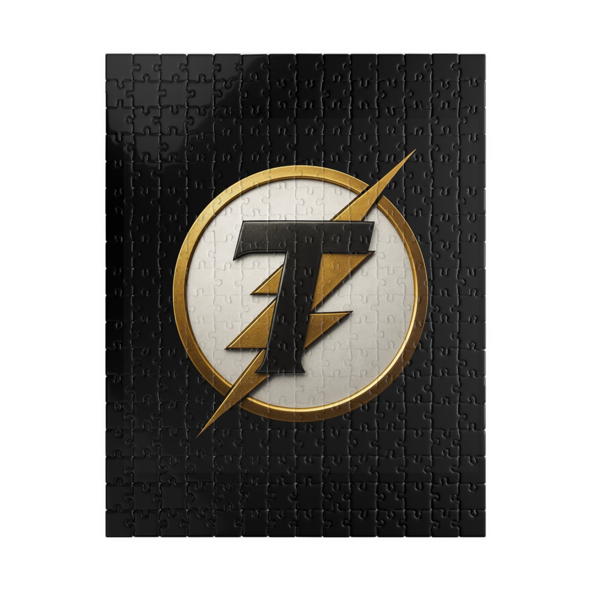 Gold Lightning Emblem Puzzle — 252/520/1014-Piece Decorative Jigsaw