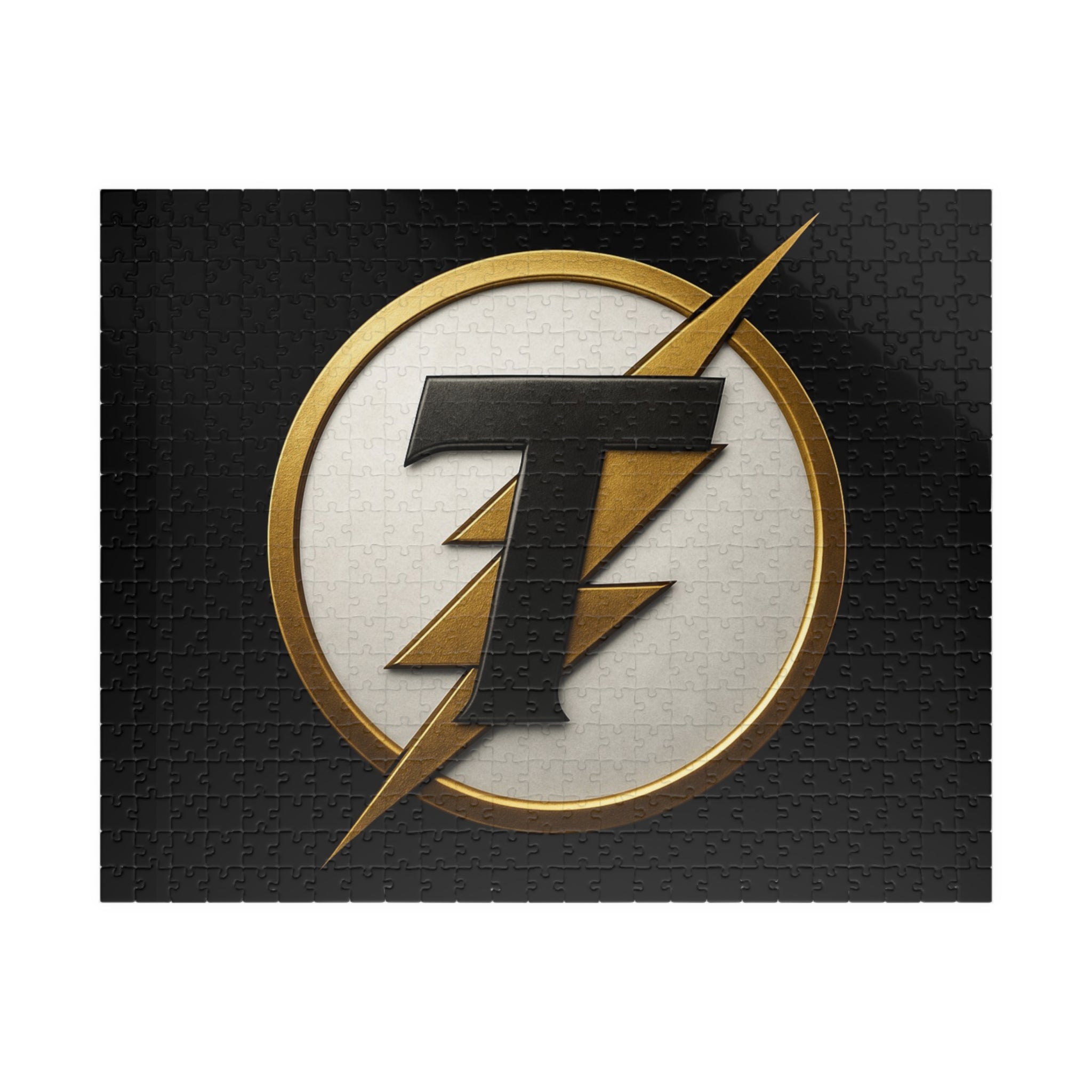 Gold Lightning Emblem Puzzle — 252/520/1014-Piece Decorative Jigsaw