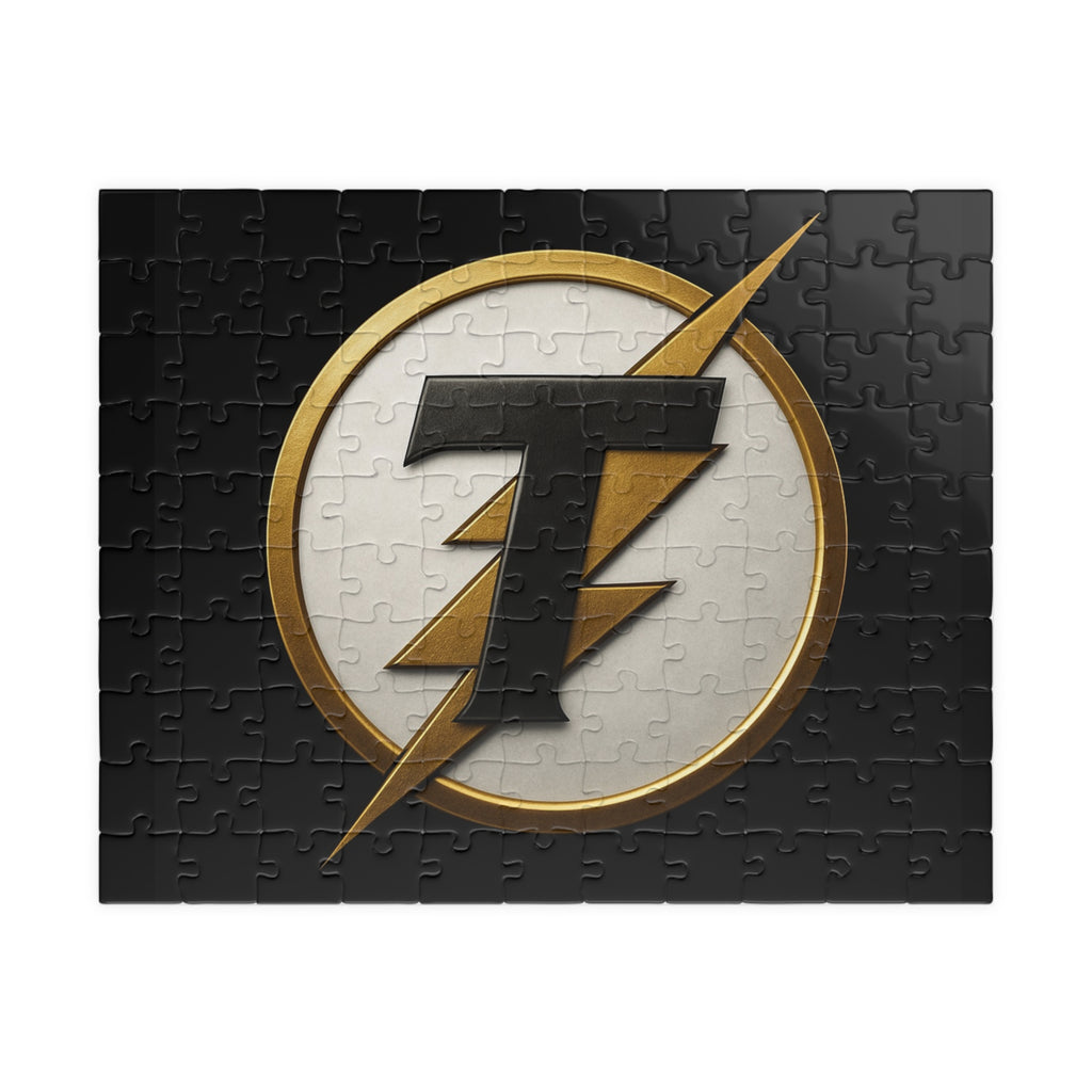 Gold Lightning Emblem Puzzle — 252/520/1014-Piece Decorative Jigsaw