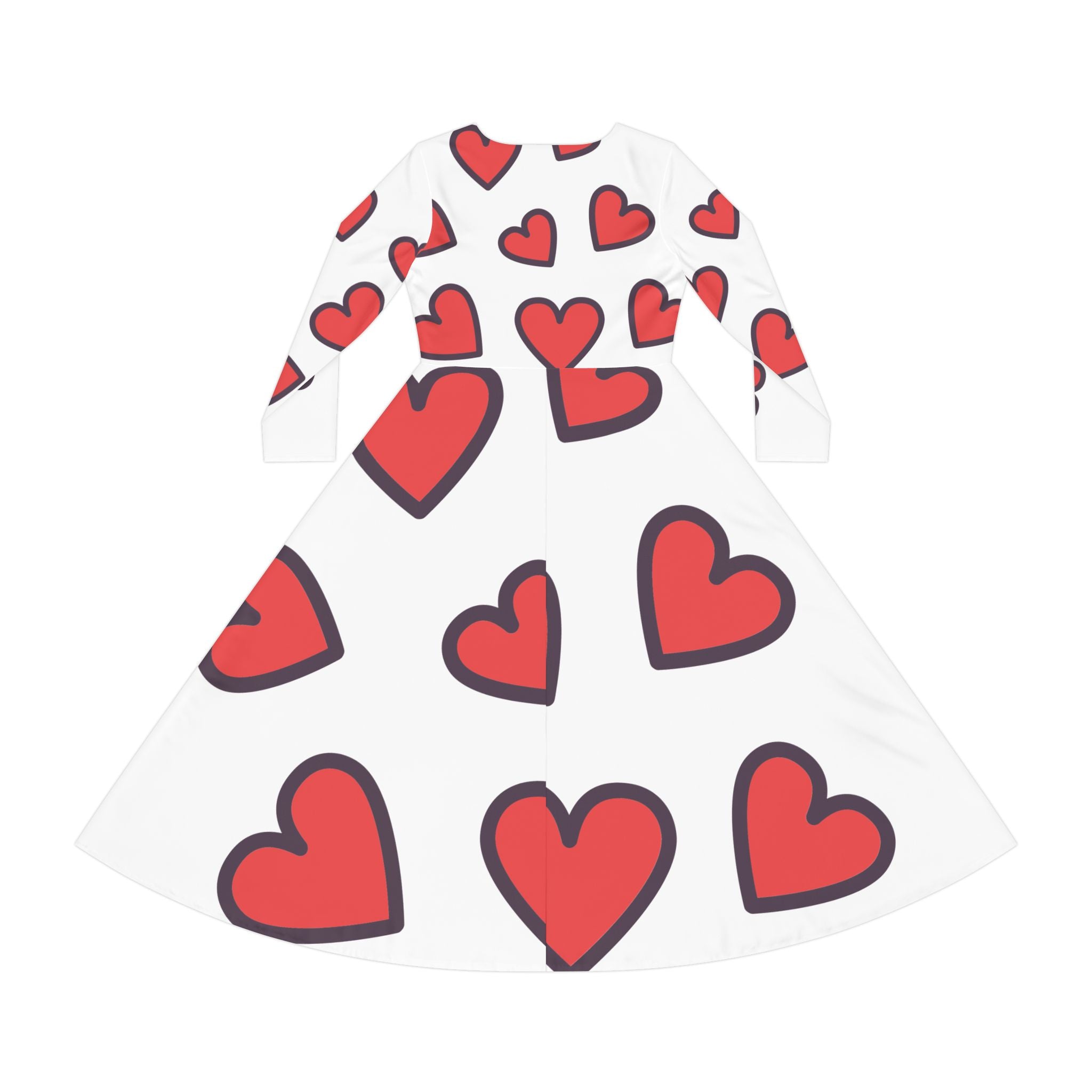 Vibrant Long Sleeve Dance Dress, Floral Love Dress for Girls, Holiday Party Outfit, Cute Spring Dress, Valentine's Day Apparel