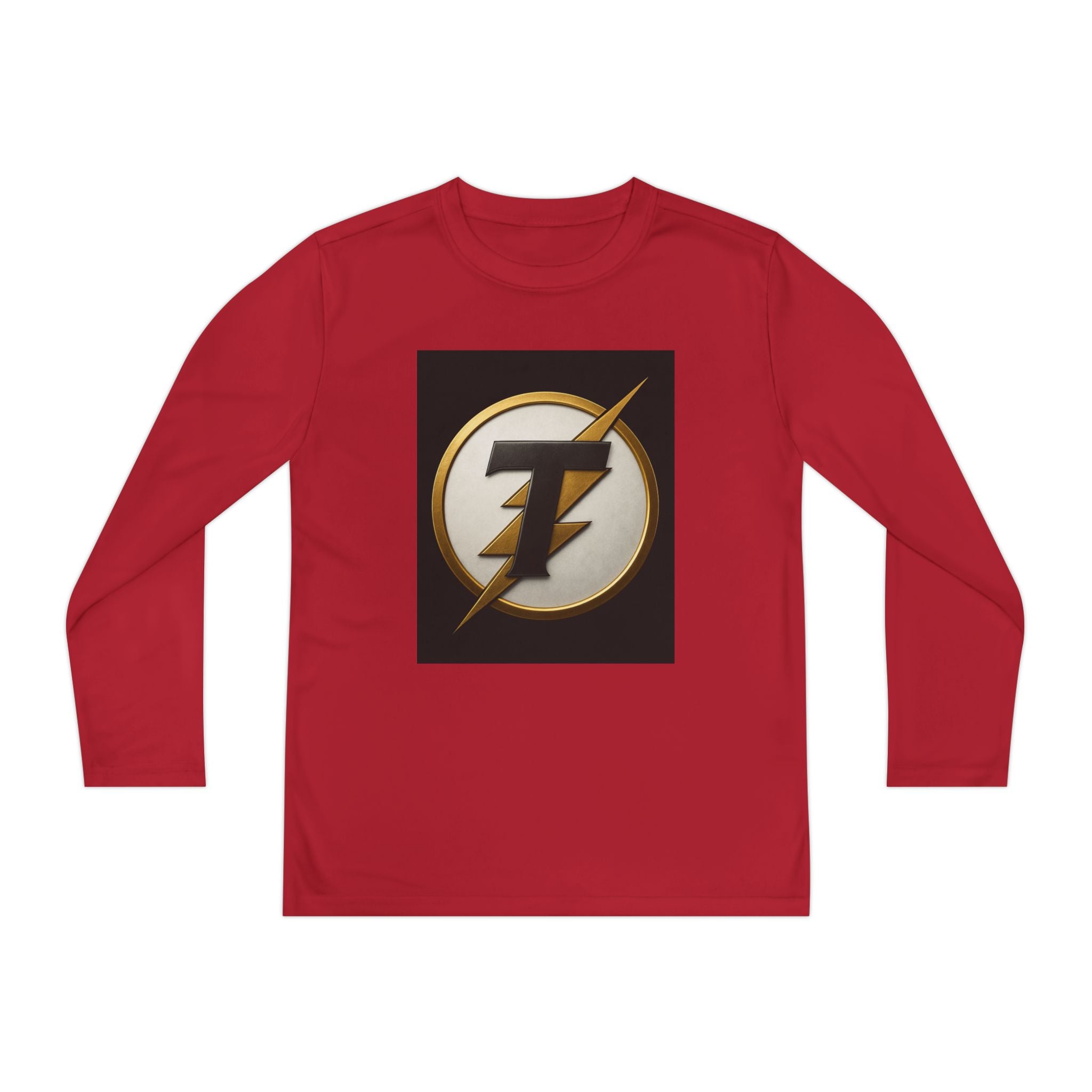 Youth Long Sleeve Tee — Gold Lightning 'T' Competitor Logo