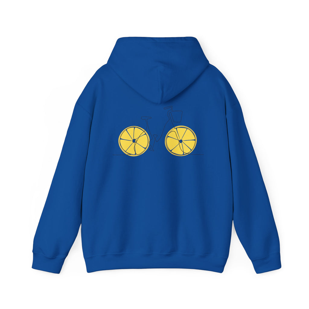 Tropical Sunset Hoodie with Bicycle Design, Summer Vibes Apparel, Unisex Casual Wear, Beach Day Outfit, Gift for Adventure Lovers