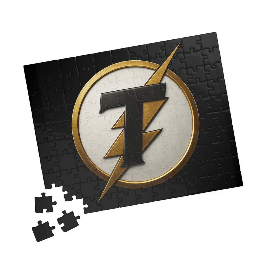 Gold Lightning Emblem Puzzle — 252/520/1014-Piece Decorative Jigsaw