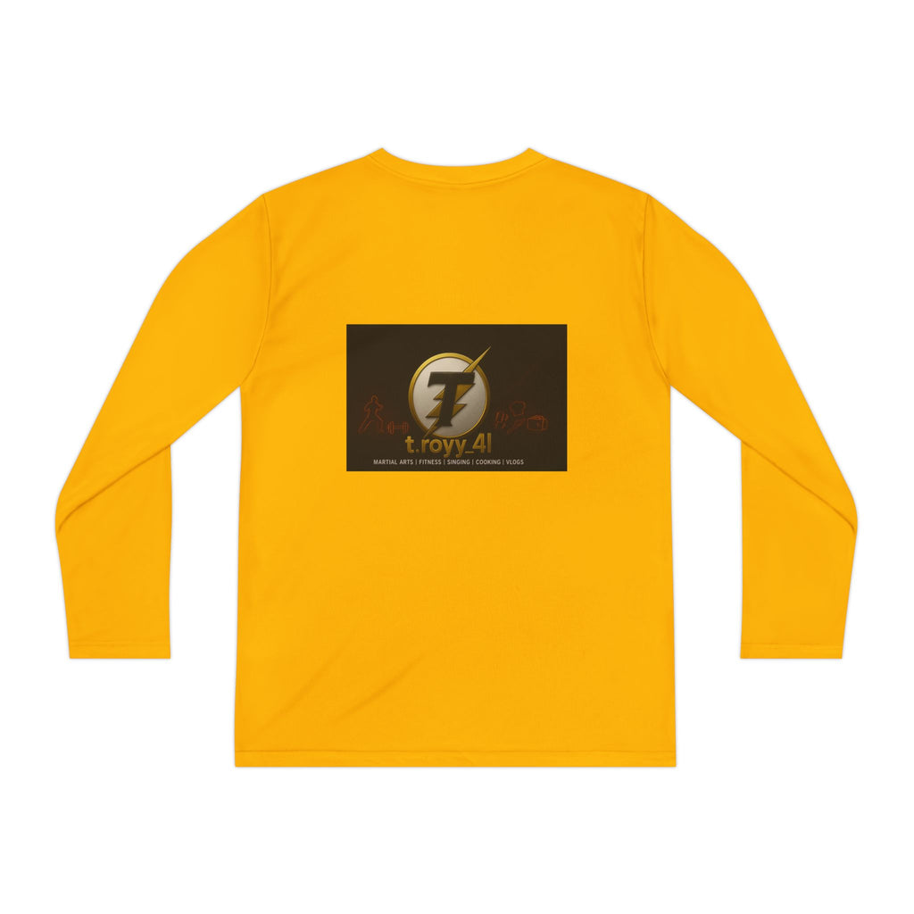 Youth Long Sleeve Tee — Gold Lightning 'T' Competitor Logo