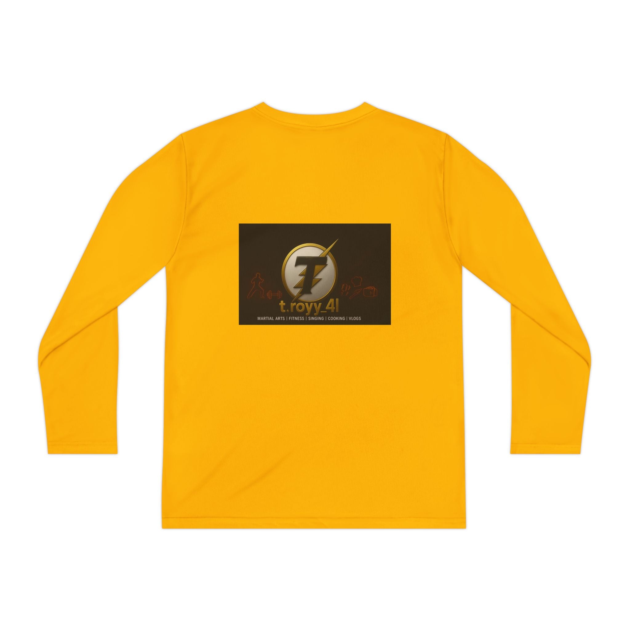 Youth Long Sleeve Tee — Gold Lightning 'T' Competitor Logo