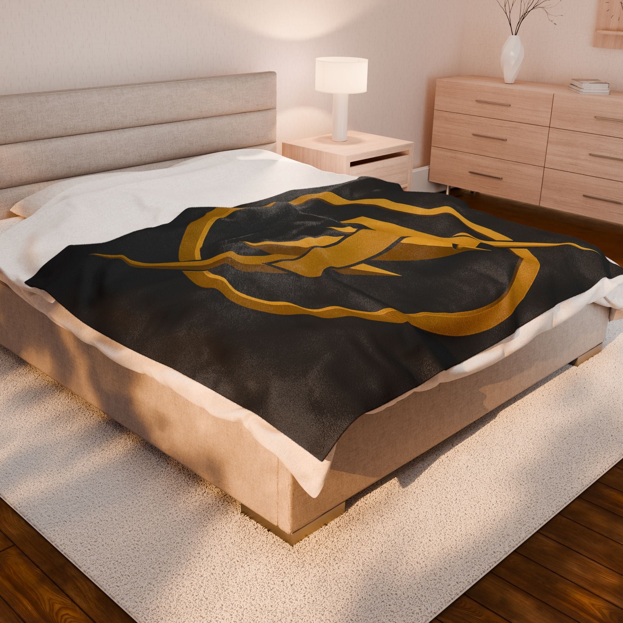 Cozy Velveteen Plush Blanket with Bold Golden Design, Soft Throw for Home Decor, Gift for Fans, ideal for Cozy Nights and [...]