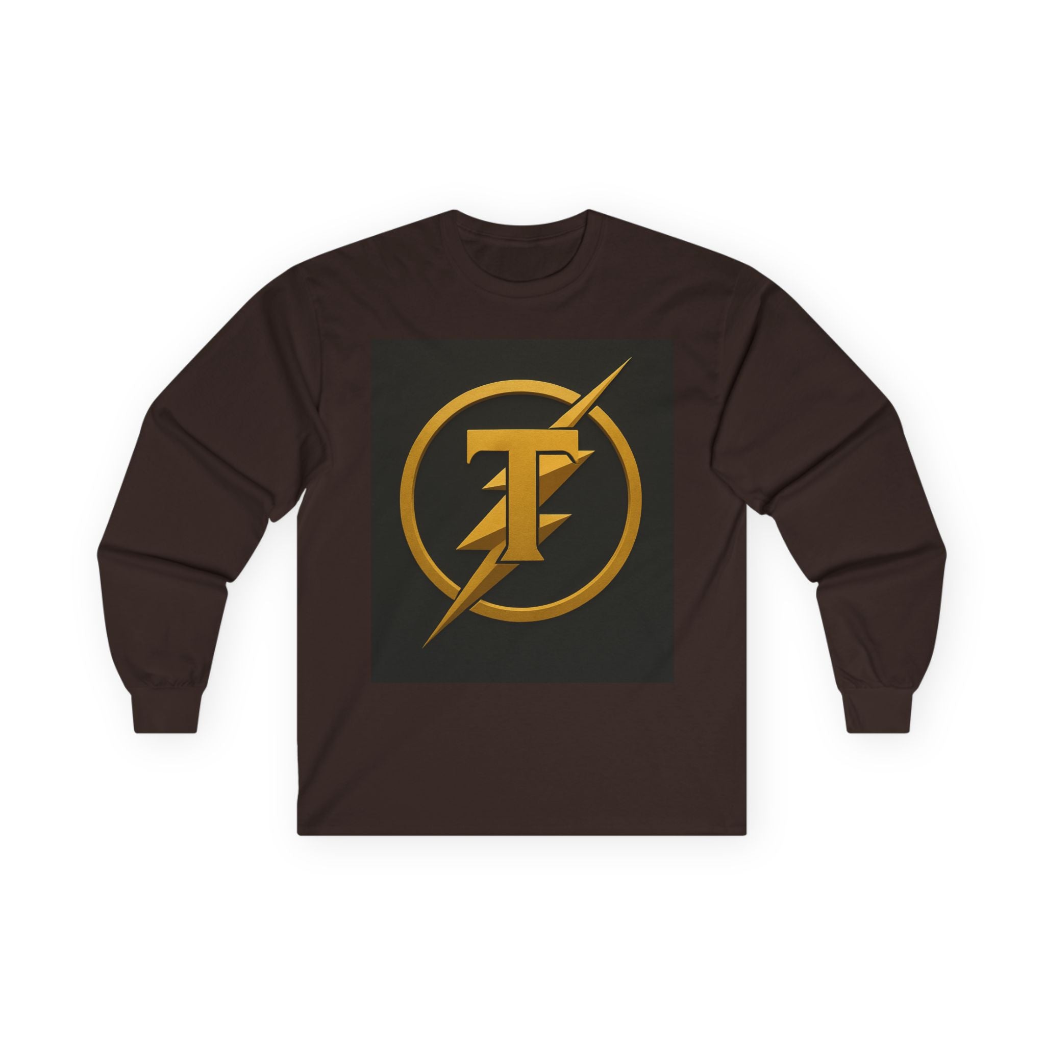 Golden Flash Logo Unisex Long Sleeve Tee, Graphic Tee for Superhero Fans, Perfect Gift for Birthdays, Comic Con, Casual Wear