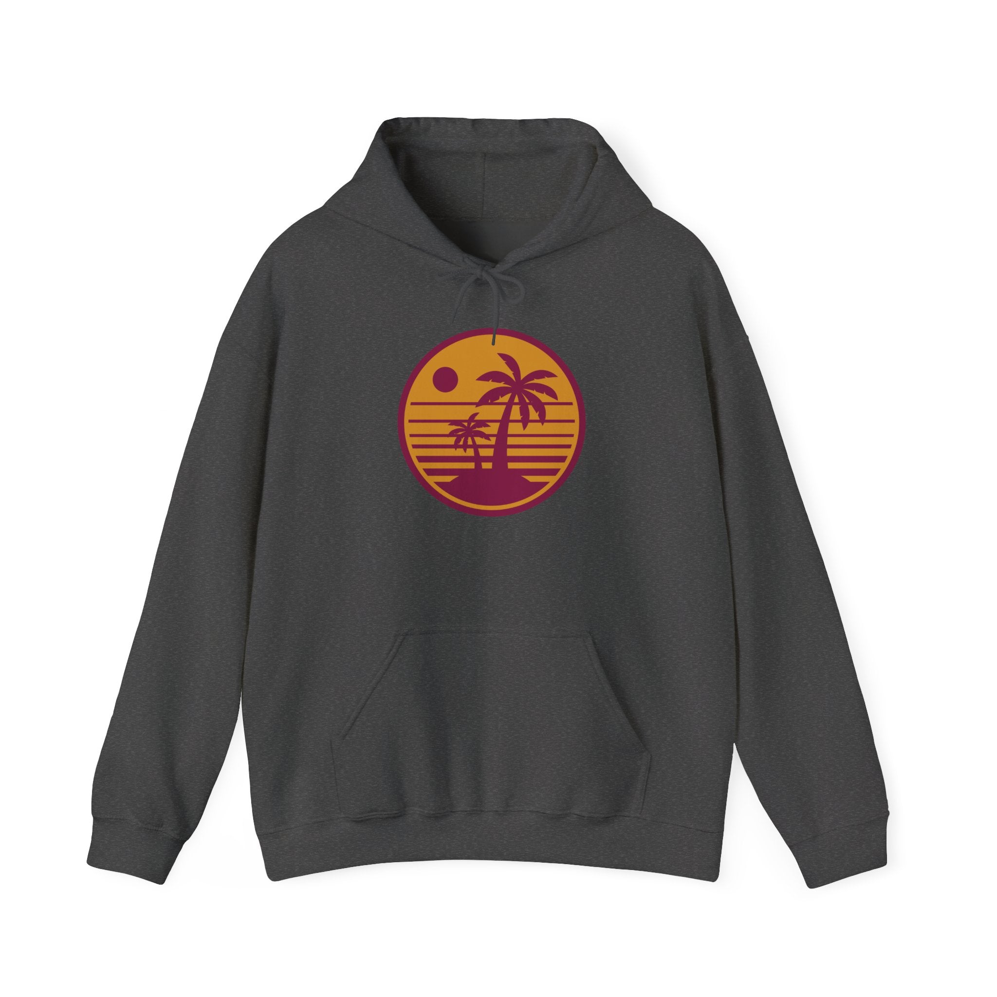 Tropical Sunset Hoodie with Bicycle Design, Summer Vibes Apparel, Unisex Casual Wear, Beach Day Outfit, Gift for Adventure Lovers