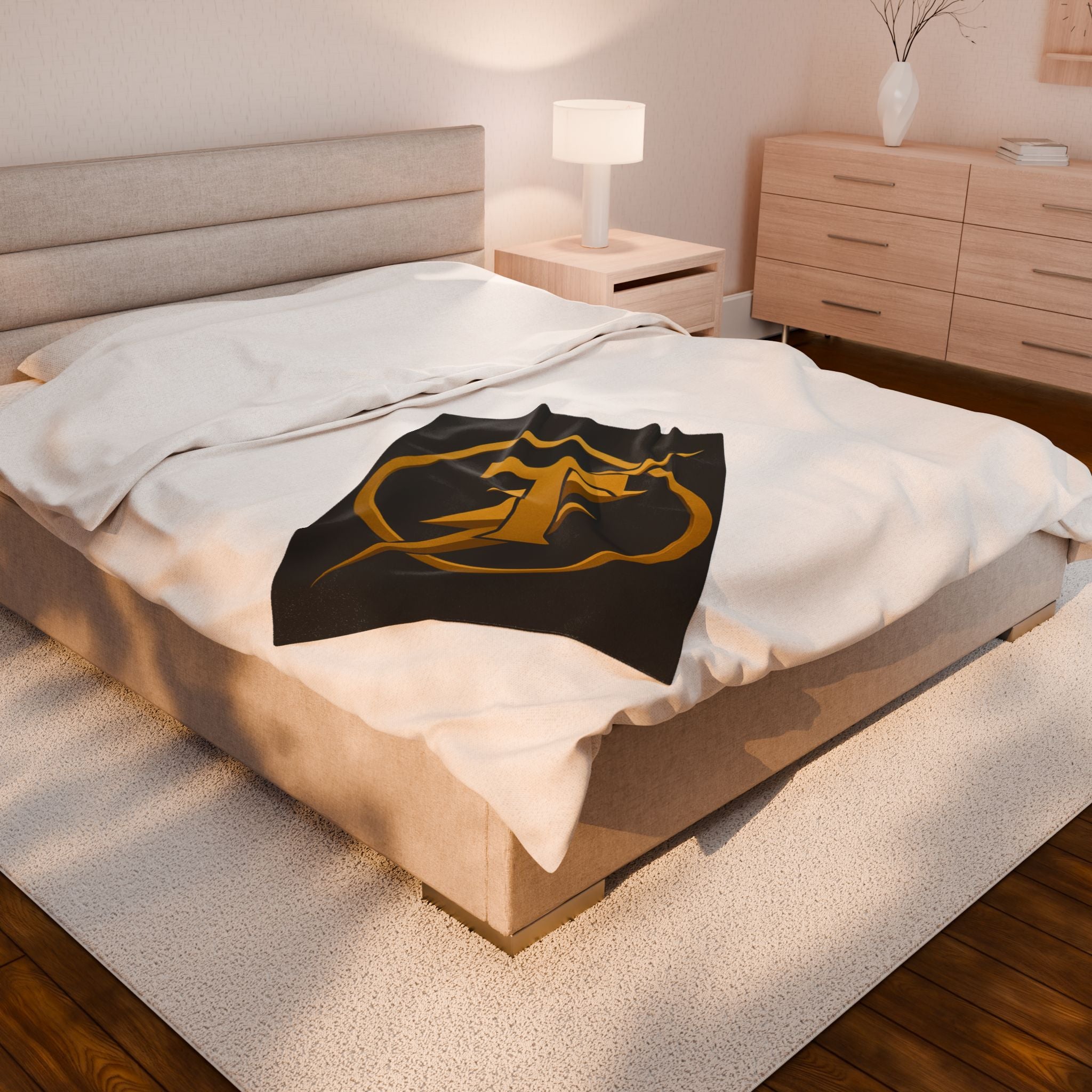 Cozy Velveteen Plush Blanket with Bold Golden Design, Soft Throw for Home Decor, Gift for Fans, ideal for Cozy Nights and [...]