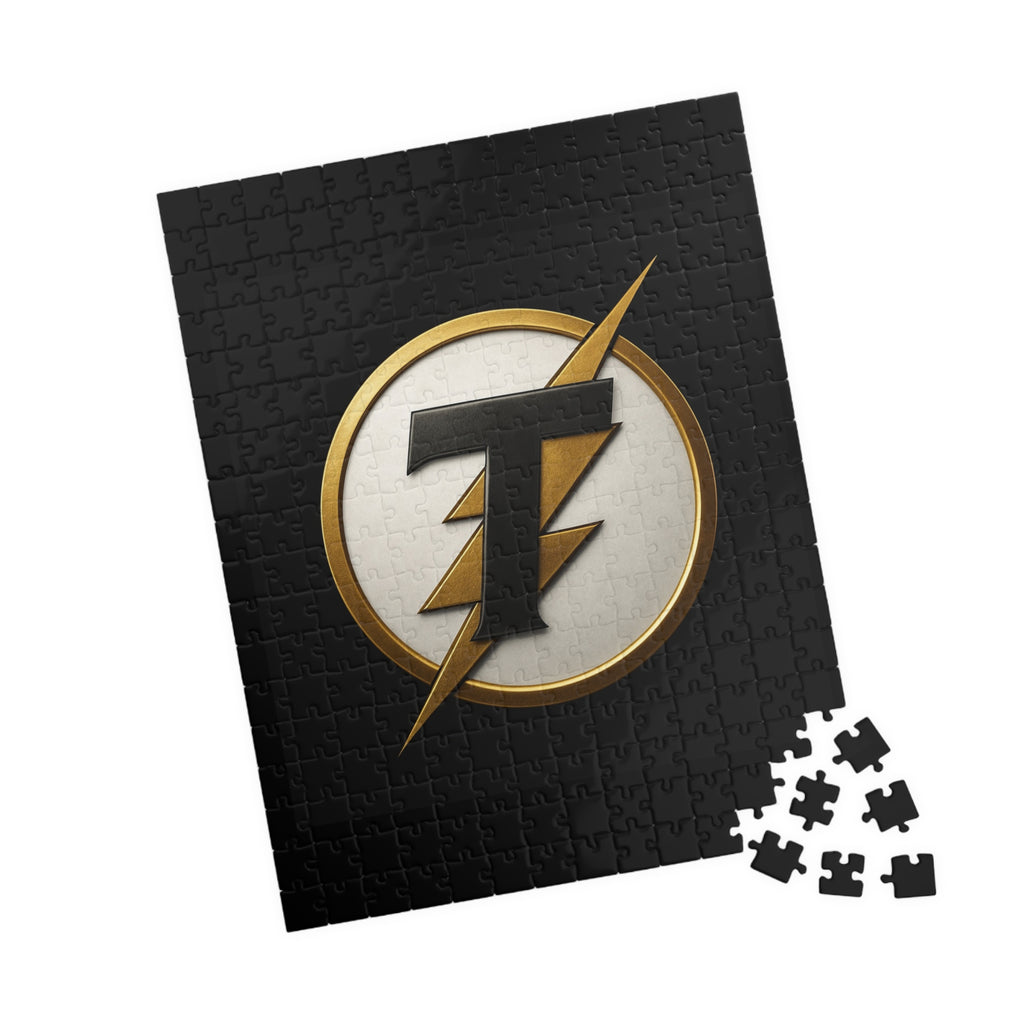 Gold Lightning Emblem Puzzle — 252/520/1014-Piece Decorative Jigsaw