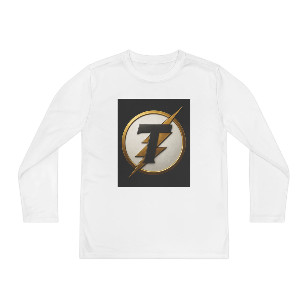 Youth Long Sleeve Tee — Gold Lightning 'T' Competitor Logo