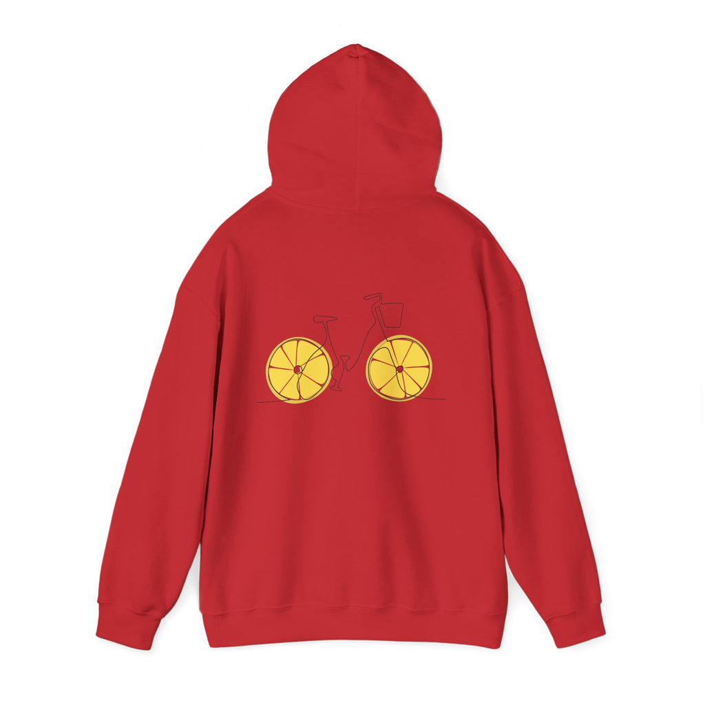 Tropical Sunset Hoodie with Bicycle Design, Summer Vibes Apparel, Unisex Casual Wear, Beach Day Outfit, Gift for Adventure Lovers