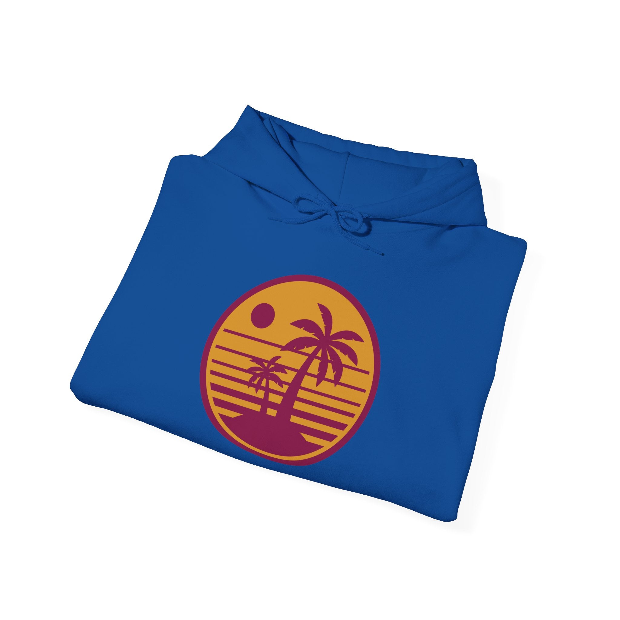 Tropical Sunset Hoodie with Bicycle Design, Summer Vibes Apparel, Unisex Casual Wear, Beach Day Outfit, Gift for Adventure Lovers