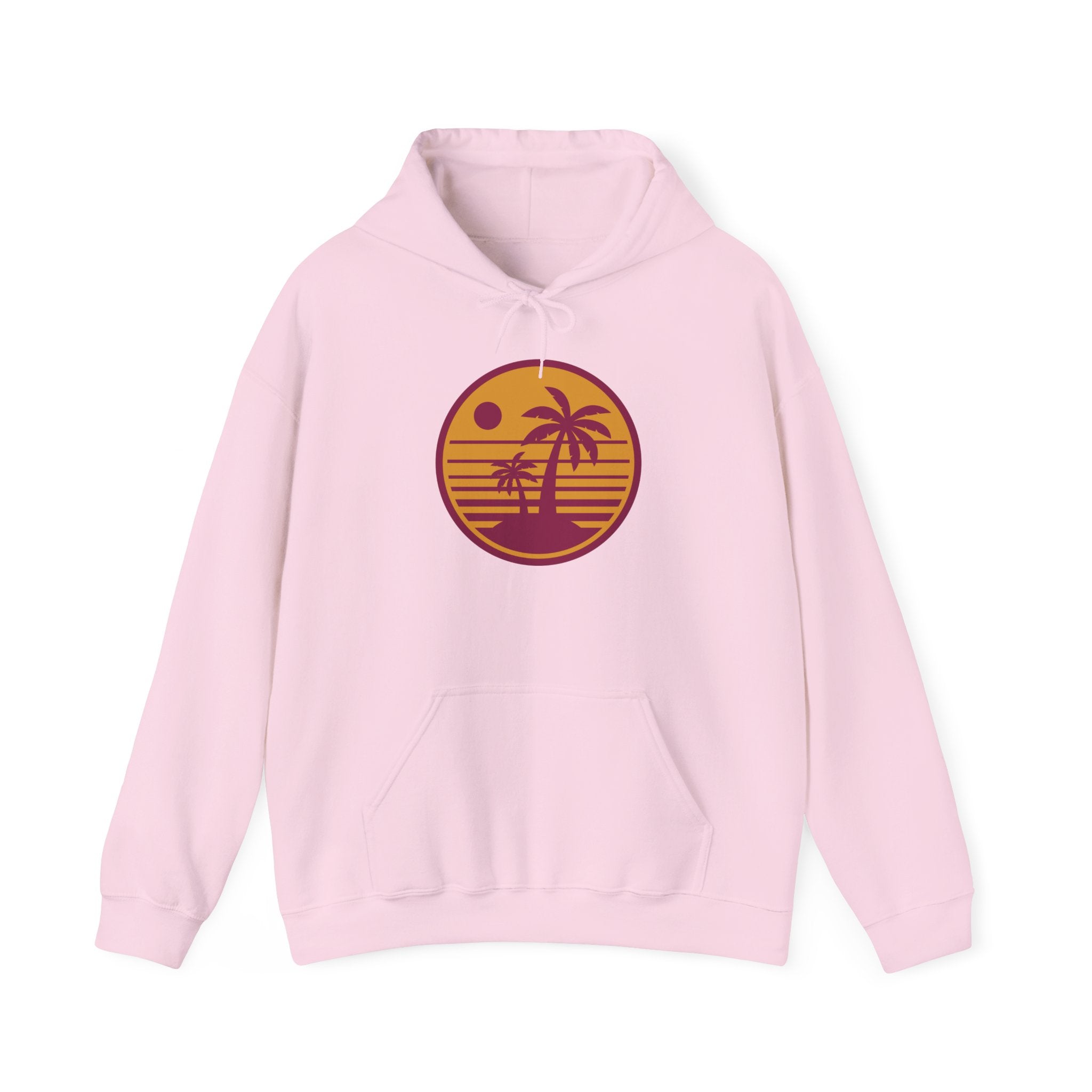 Tropical Sunset Hoodie with Bicycle Design, Summer Vibes Apparel, Unisex Casual Wear, Beach Day Outfit, Gift for Adventure Lovers