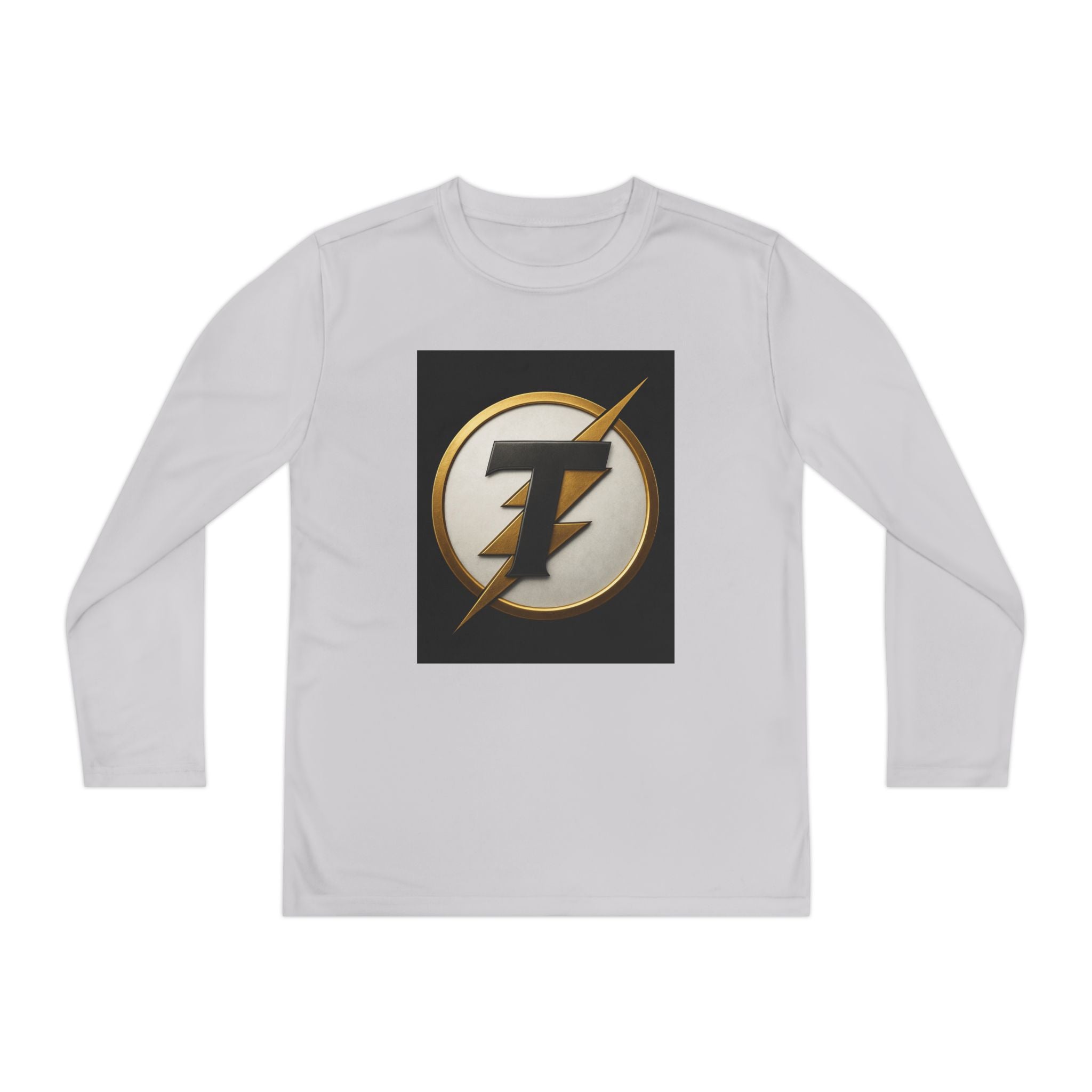 Youth Long Sleeve Tee — Gold Lightning 'T' Competitor Logo