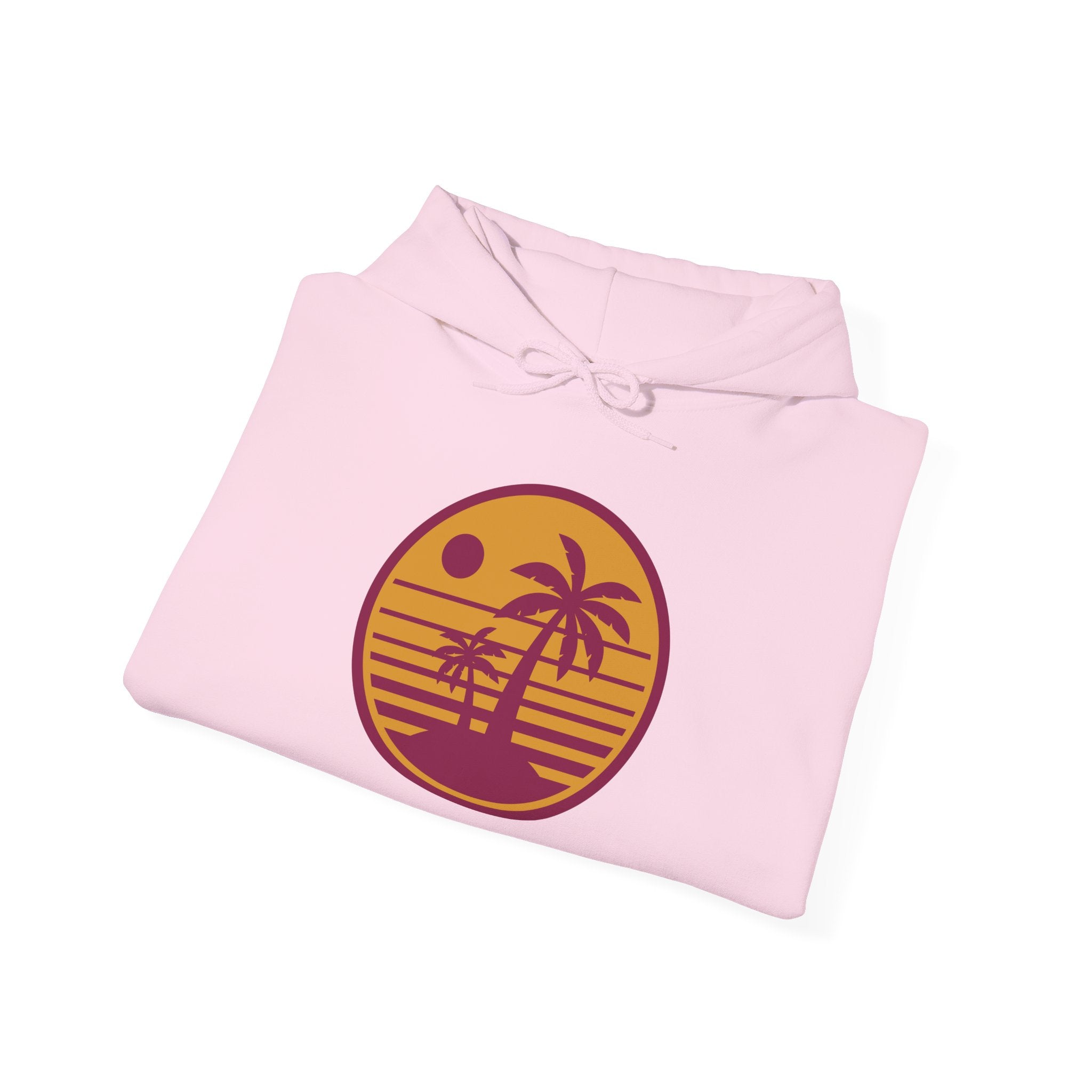 Tropical Sunset Hoodie with Bicycle Design, Summer Vibes Apparel, Unisex Casual Wear, Beach Day Outfit, Gift for Adventure Lovers