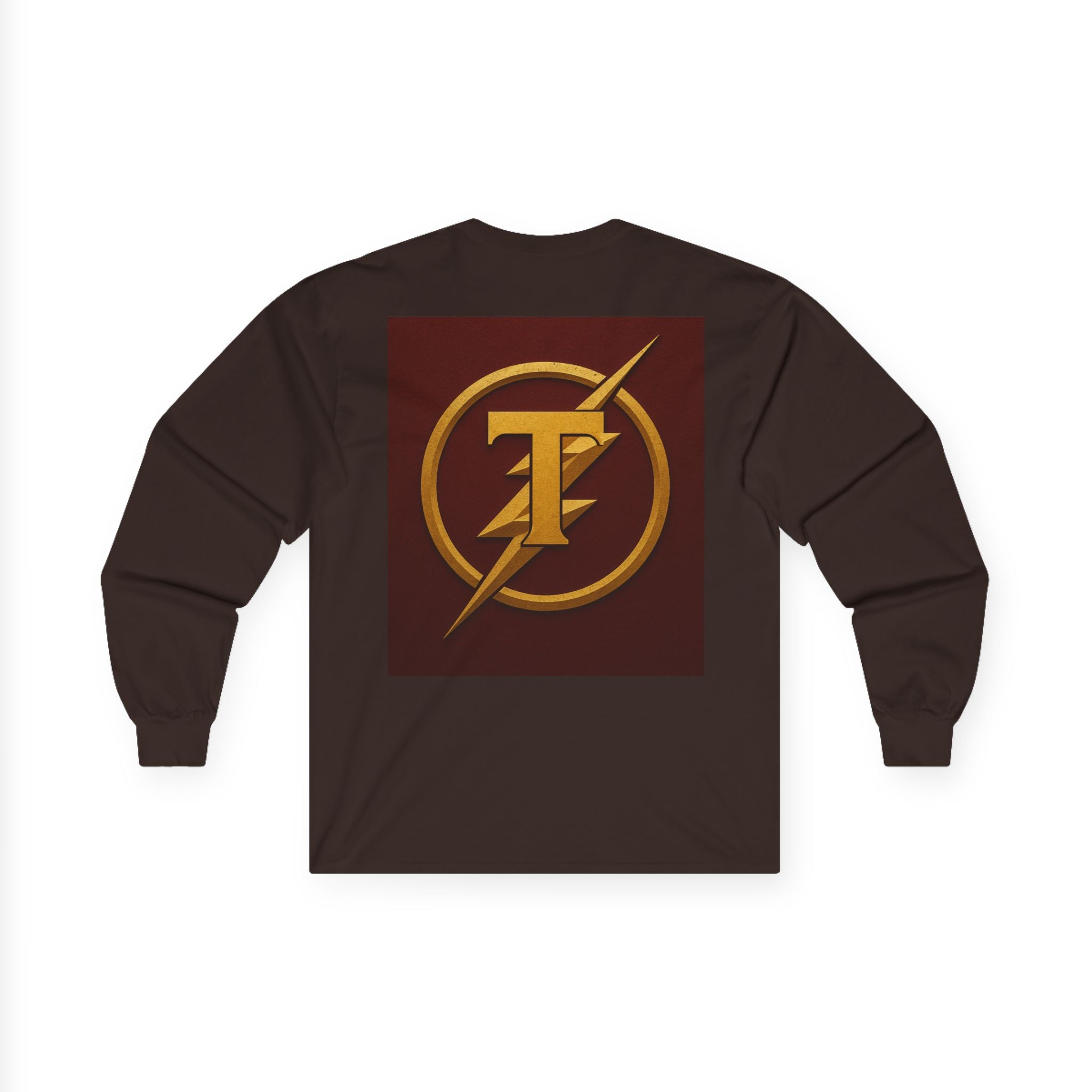 Golden Flash Logo Unisex Long Sleeve Tee, Graphic Tee for Superhero Fans, Perfect Gift for Birthdays, Comic Con, Casual Wear