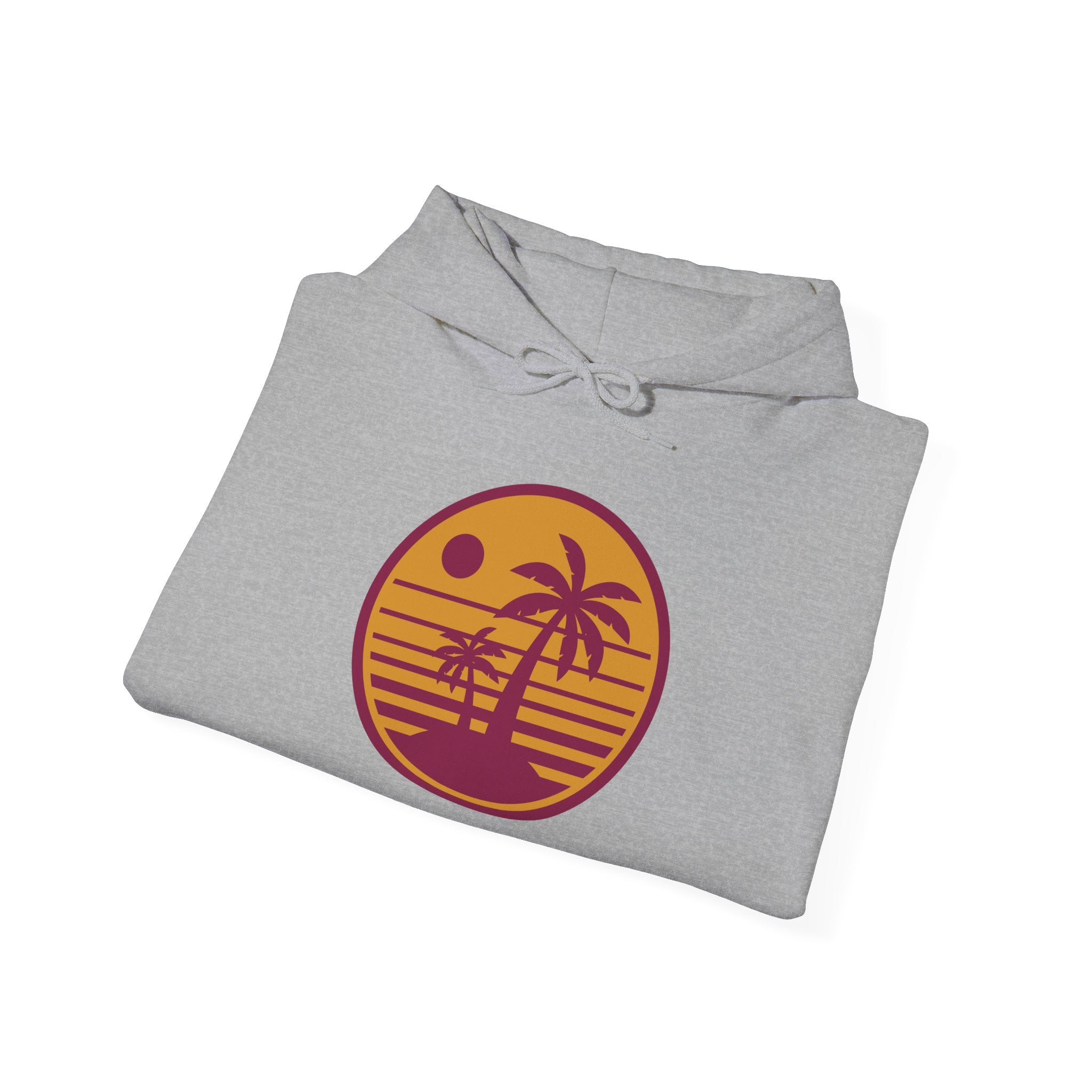 Tropical Sunset Hoodie with Bicycle Design, Summer Vibes Apparel, Unisex Casual Wear, Beach Day Outfit, Gift for Adventure Lovers