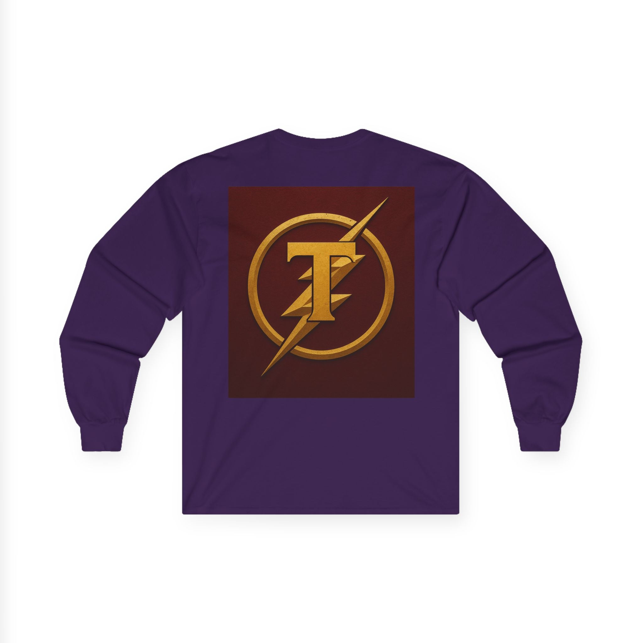 Golden Flash Logo Unisex Long Sleeve Tee, Graphic Tee for Superhero Fans, Perfect Gift for Birthdays, Comic Con, Casual Wear