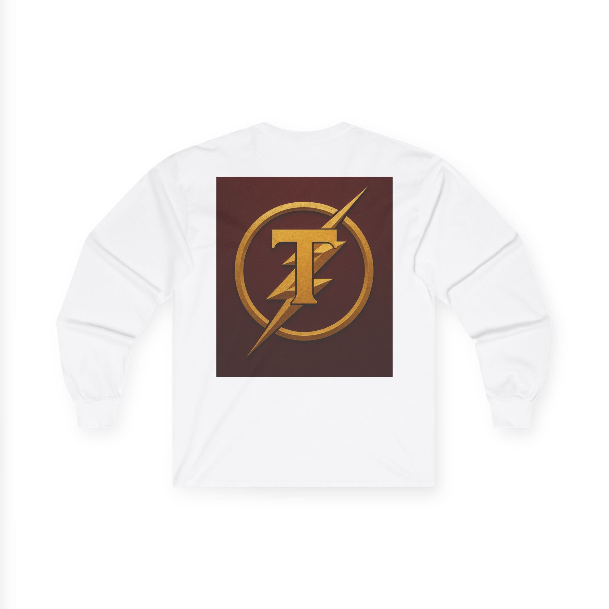 Golden Flash Logo Unisex Long Sleeve Tee, Graphic Tee for Superhero Fans, Perfect Gift for Birthdays, Comic Con, Casual Wear