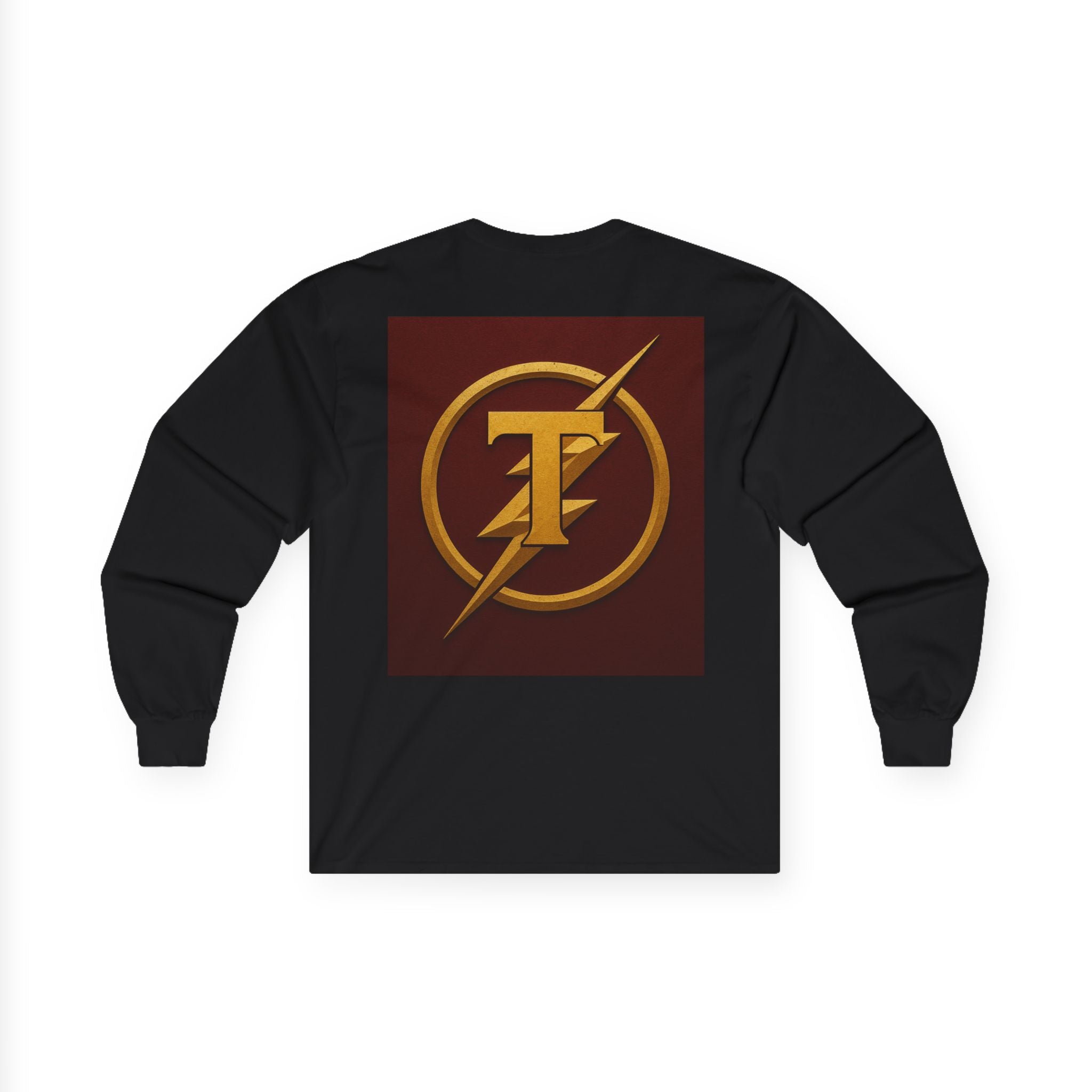 Golden Flash Logo Unisex Long Sleeve Tee, Graphic Tee for Superhero Fans, Perfect Gift for Birthdays, Comic Con, Casual Wear