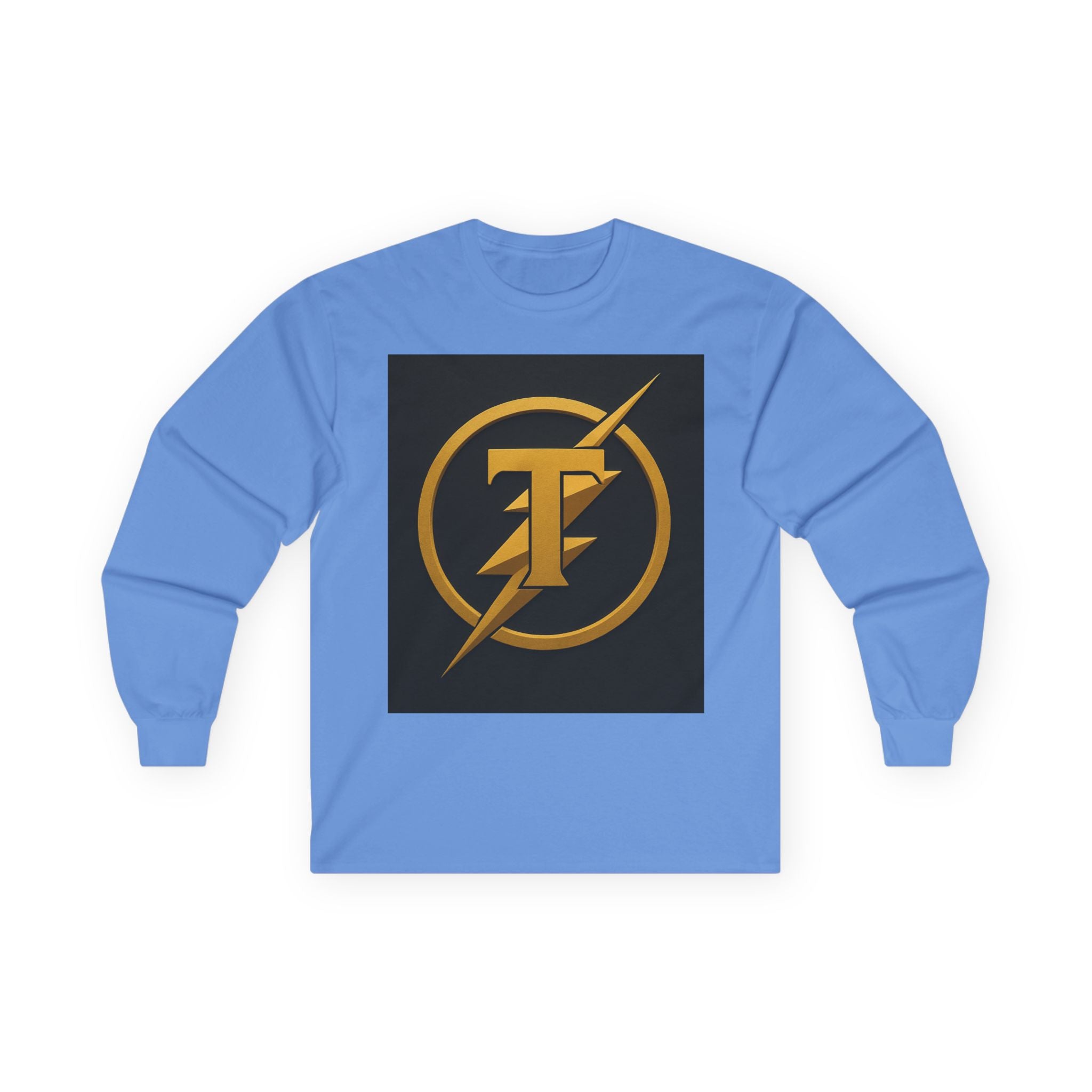 Golden Flash Logo Unisex Long Sleeve Tee, Graphic Tee for Superhero Fans, Perfect Gift for Birthdays, Comic Con, Casual Wear