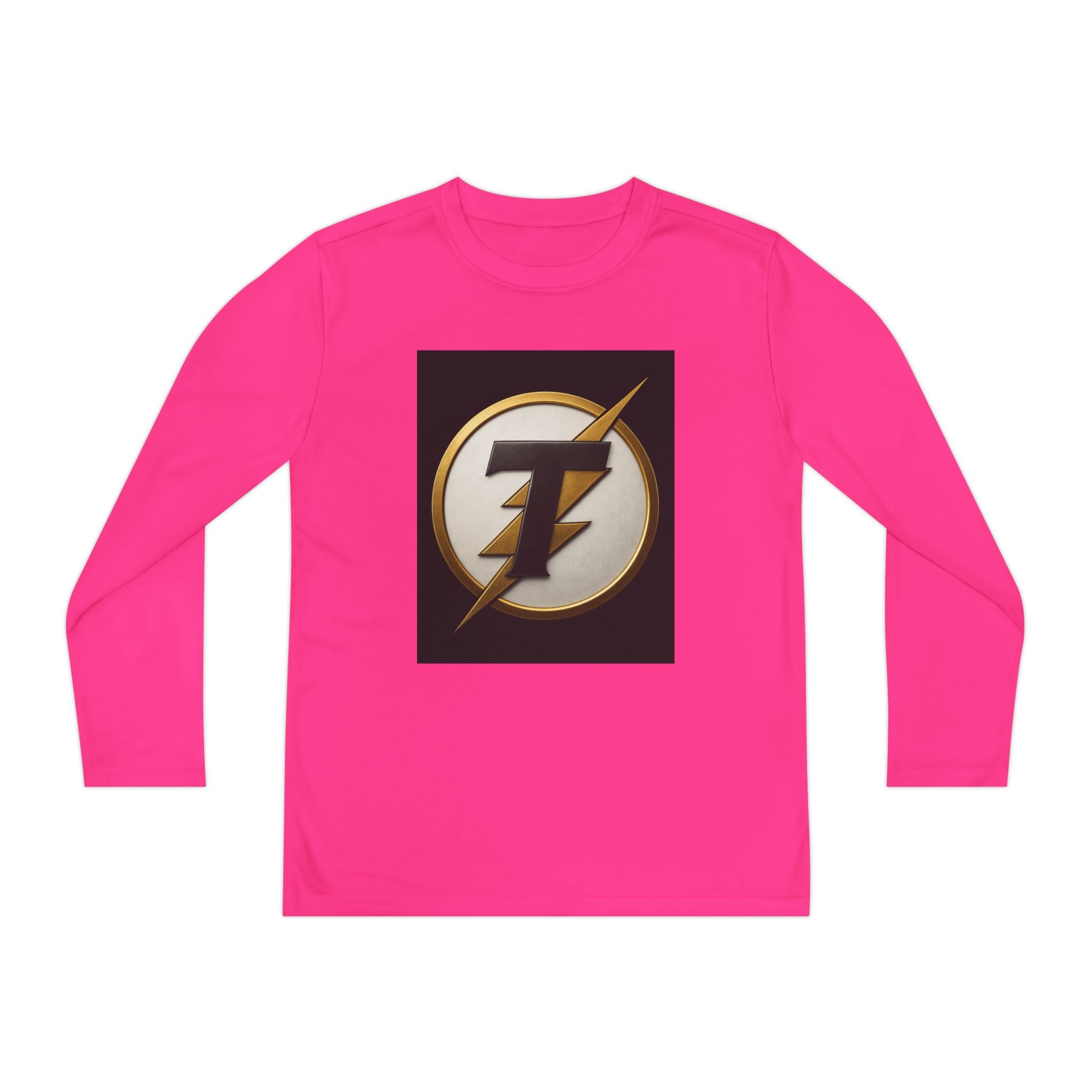 Youth Long Sleeve Tee — Gold Lightning 'T' Competitor Logo