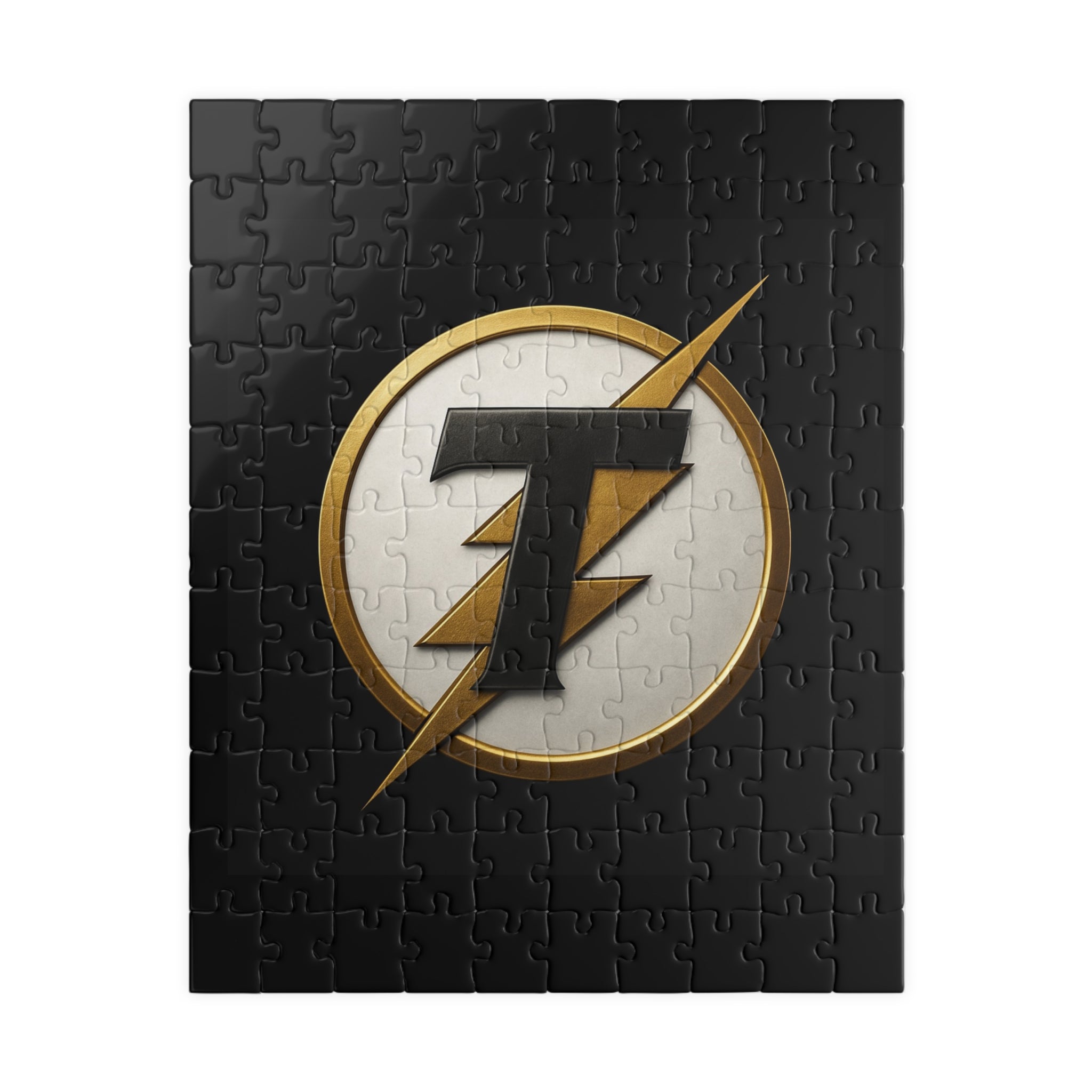 Gold Lightning Emblem Puzzle — 252/520/1014-Piece Decorative Jigsaw