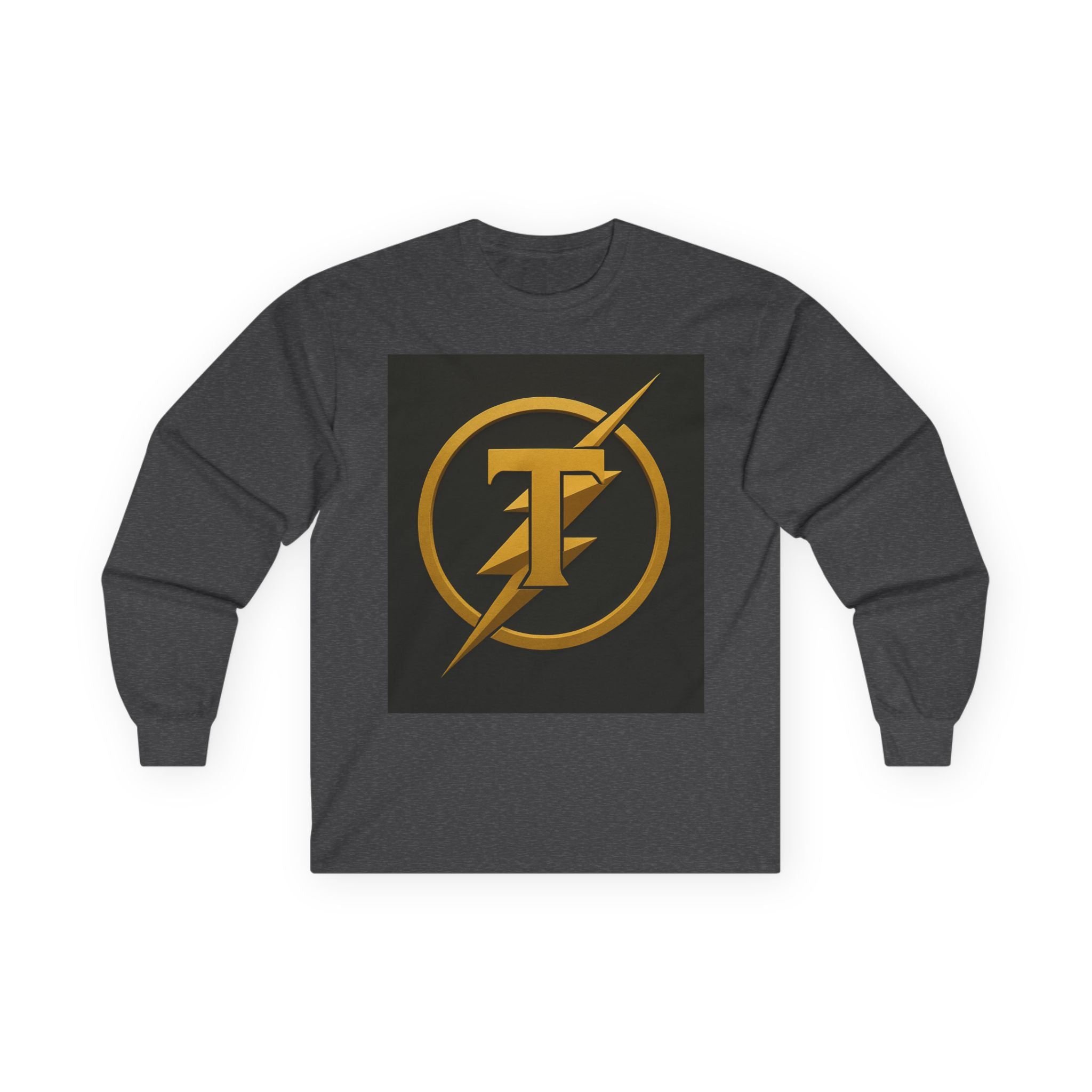 Golden Flash Logo Unisex Long Sleeve Tee, Graphic Tee for Superhero Fans, Perfect Gift for Birthdays, Comic Con, Casual Wear