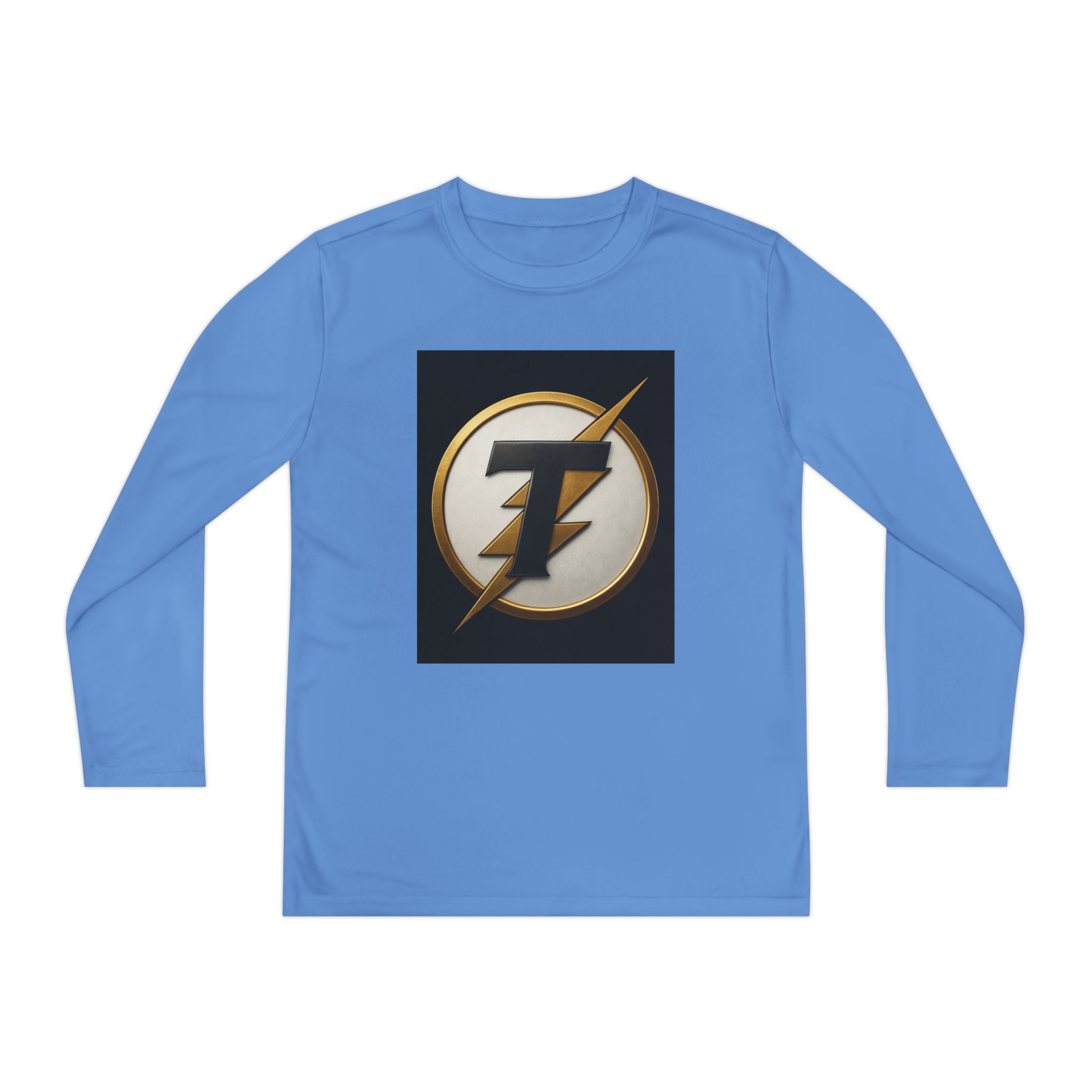 Youth Long Sleeve Tee — Gold Lightning 'T' Competitor Logo