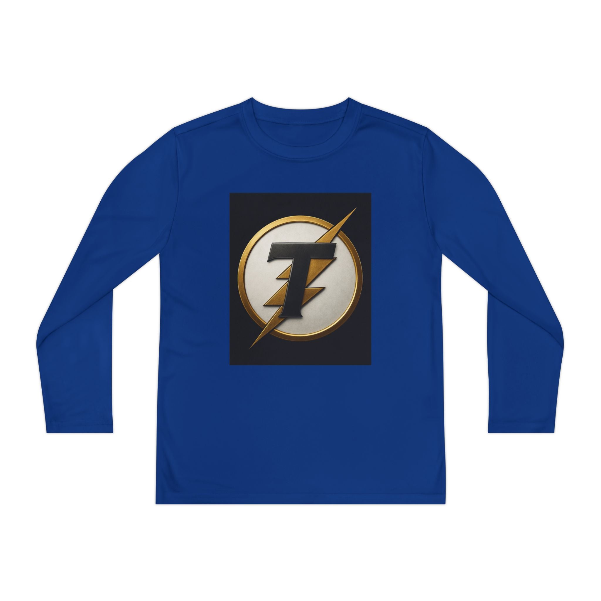 Youth Long Sleeve Tee — Gold Lightning 'T' Competitor Logo