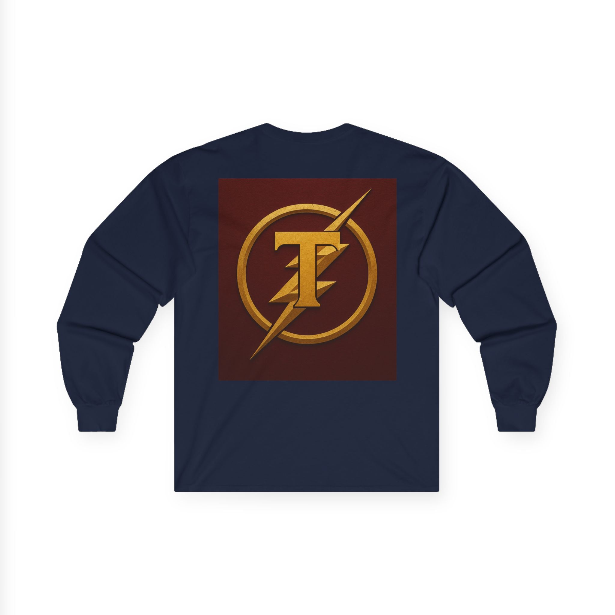 Golden Flash Logo Unisex Long Sleeve Tee, Graphic Tee for Superhero Fans, Perfect Gift for Birthdays, Comic Con, Casual Wear