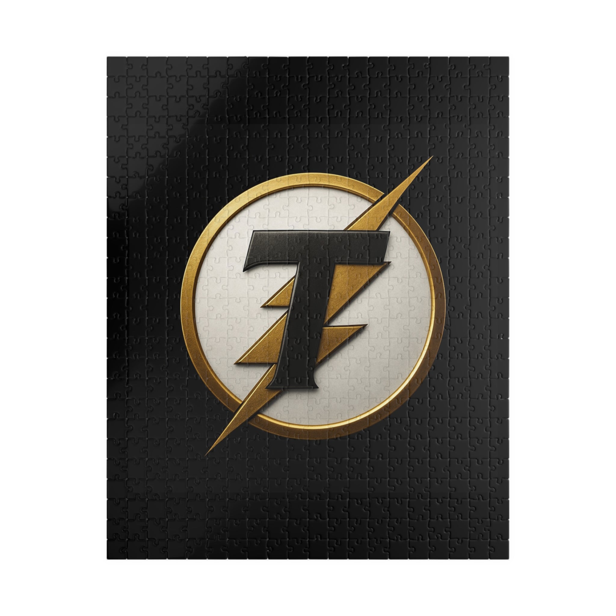 Gold Lightning Emblem Puzzle — 252/520/1014-Piece Decorative Jigsaw