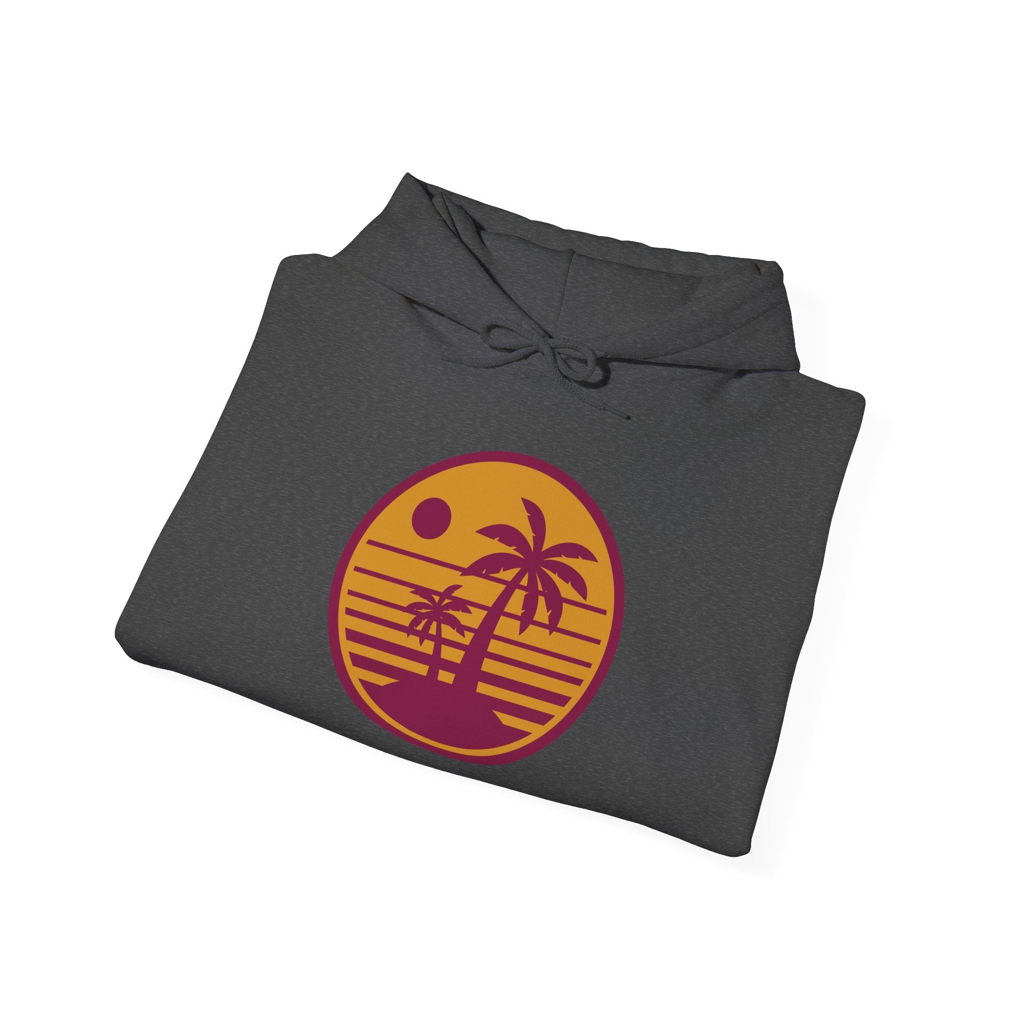 Tropical Sunset Hoodie with Bicycle Design, Summer Vibes Apparel, Unisex Casual Wear, Beach Day Outfit, Gift for Adventure Lovers