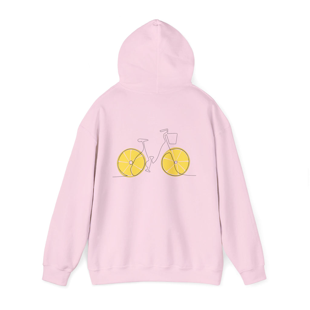 Tropical Sunset Hoodie with Bicycle Design, Summer Vibes Apparel, Unisex Casual Wear, Beach Day Outfit, Gift for Adventure Lovers