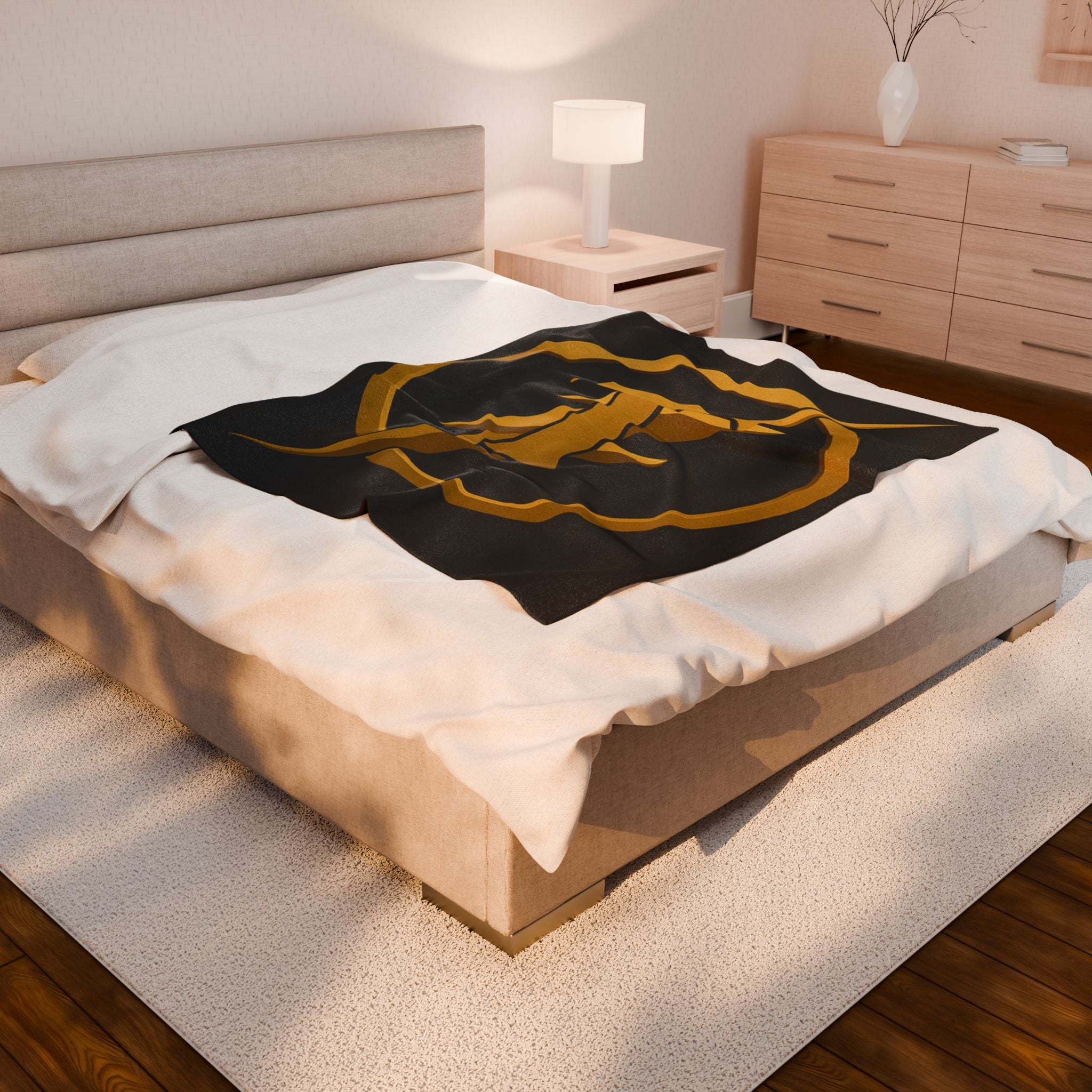 Cozy Velveteen Plush Blanket with Bold Golden Design, Soft Throw for Home Decor, Gift for Fans, ideal for Cozy Nights and [...]