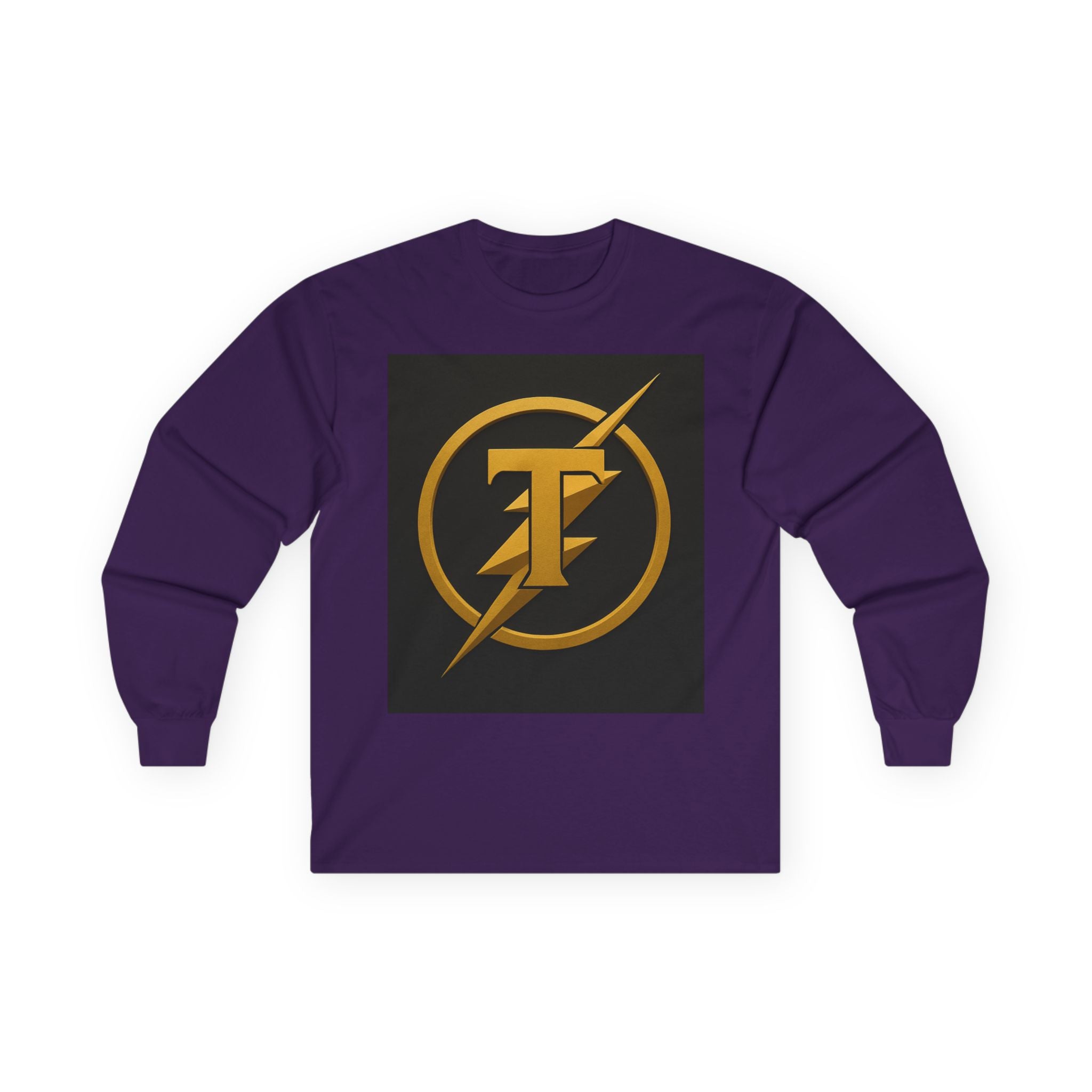 Golden Flash Logo Unisex Long Sleeve Tee, Graphic Tee for Superhero Fans, Perfect Gift for Birthdays, Comic Con, Casual Wear