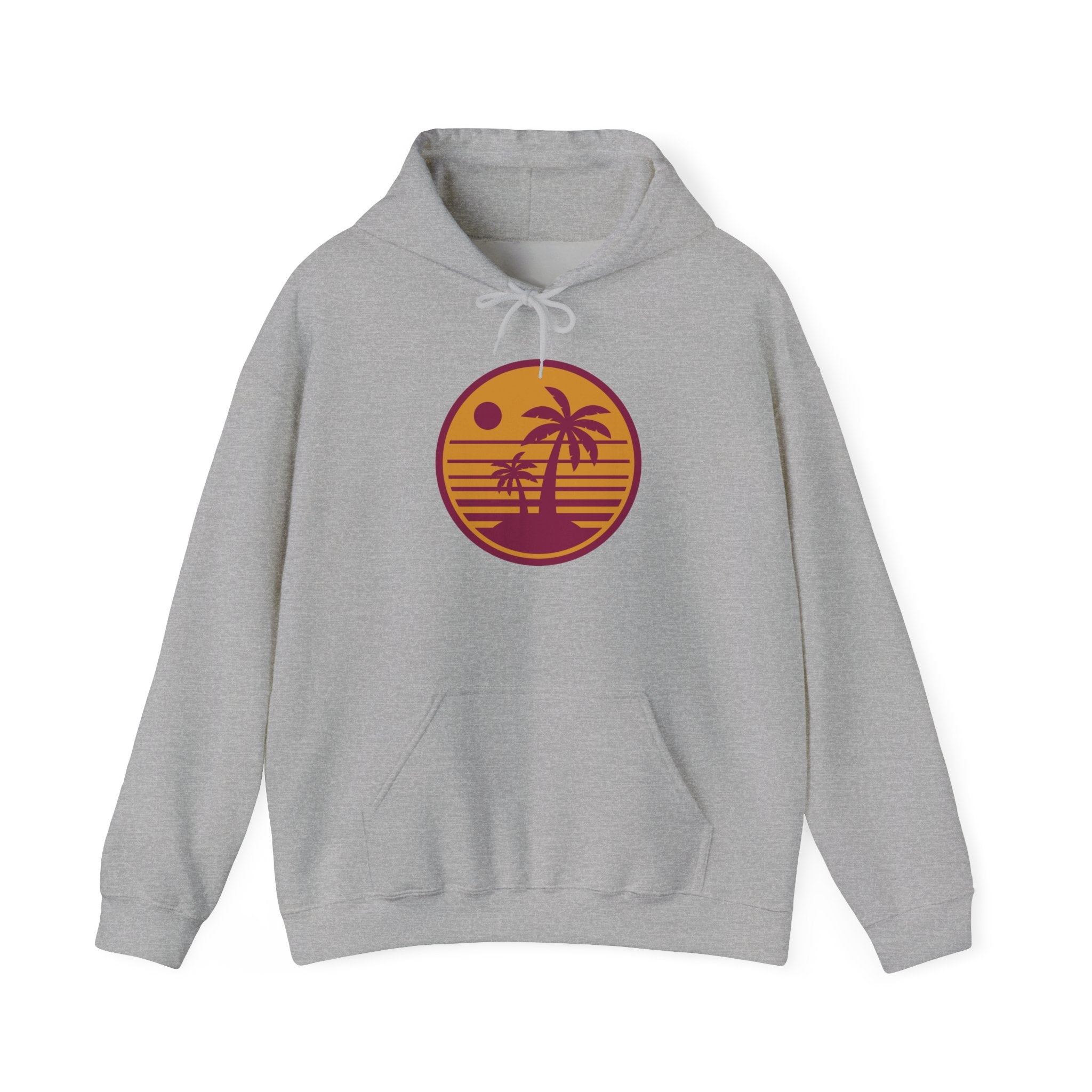Tropical Sunset Hoodie with Bicycle Design, Summer Vibes Apparel, Unisex Casual Wear, Beach Day Outfit, Gift for Adventure Lovers