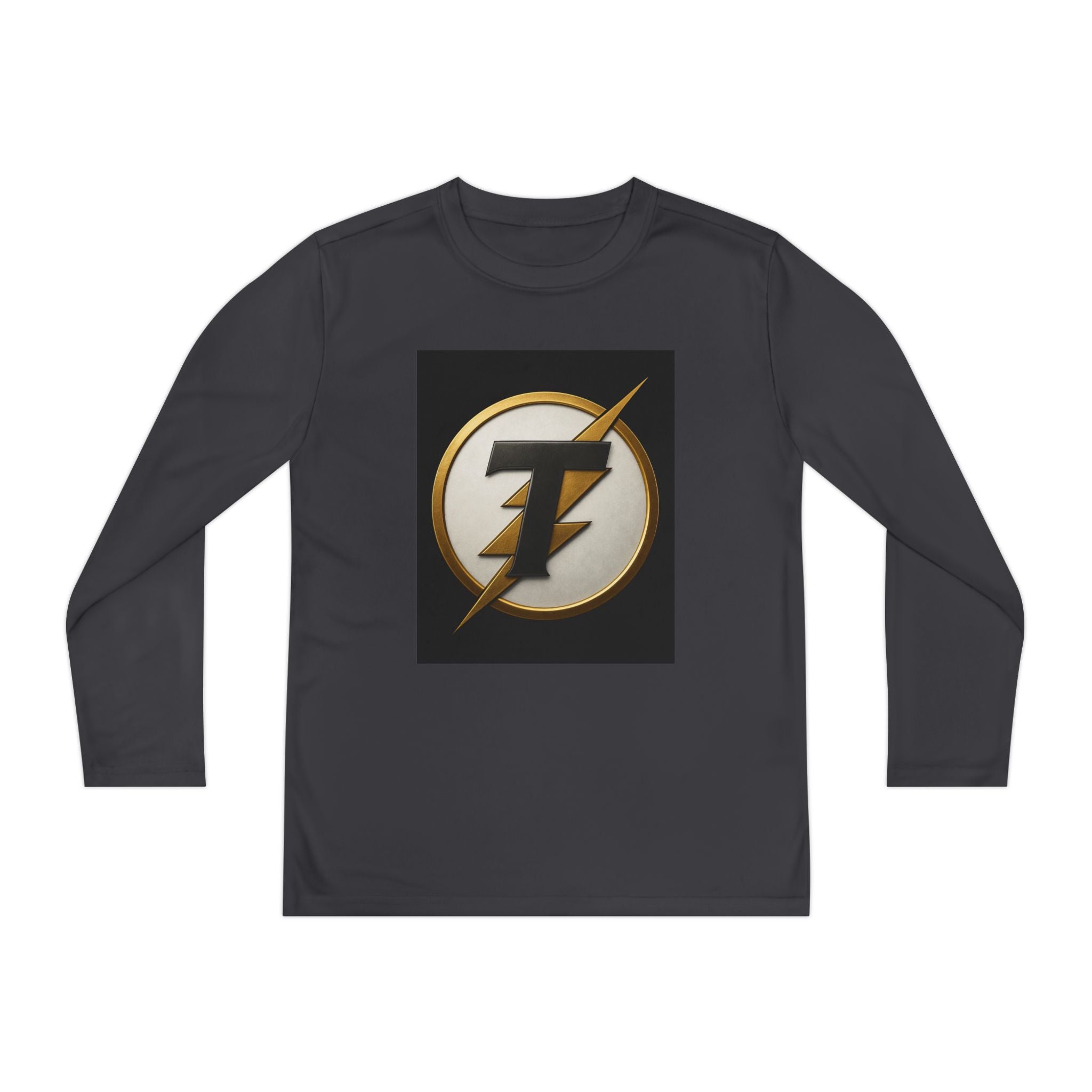 Youth Long Sleeve Tee — Gold Lightning 'T' Competitor Logo