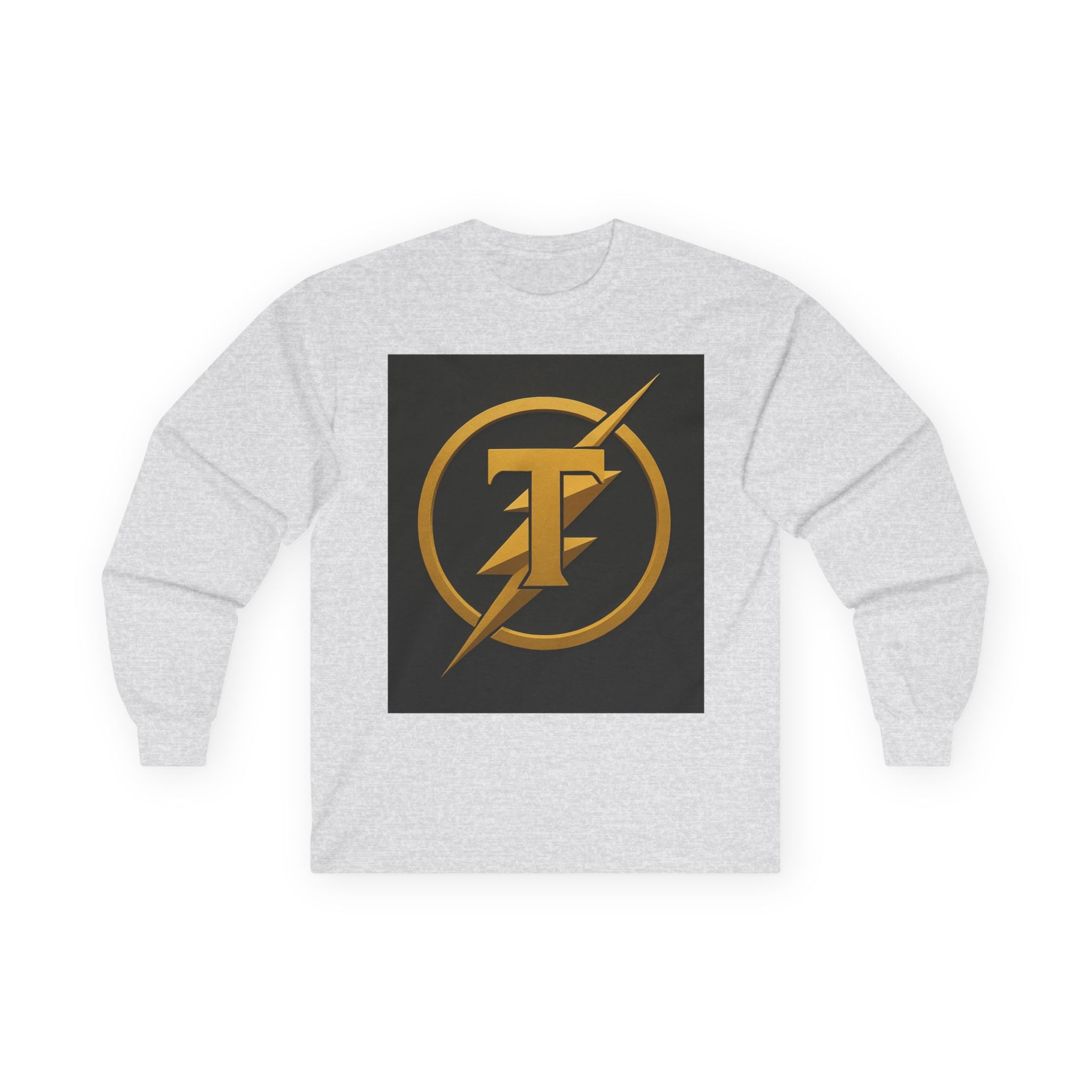Golden Flash Logo Unisex Long Sleeve Tee, Graphic Tee for Superhero Fans, Perfect Gift for Birthdays, Comic Con, Casual Wear