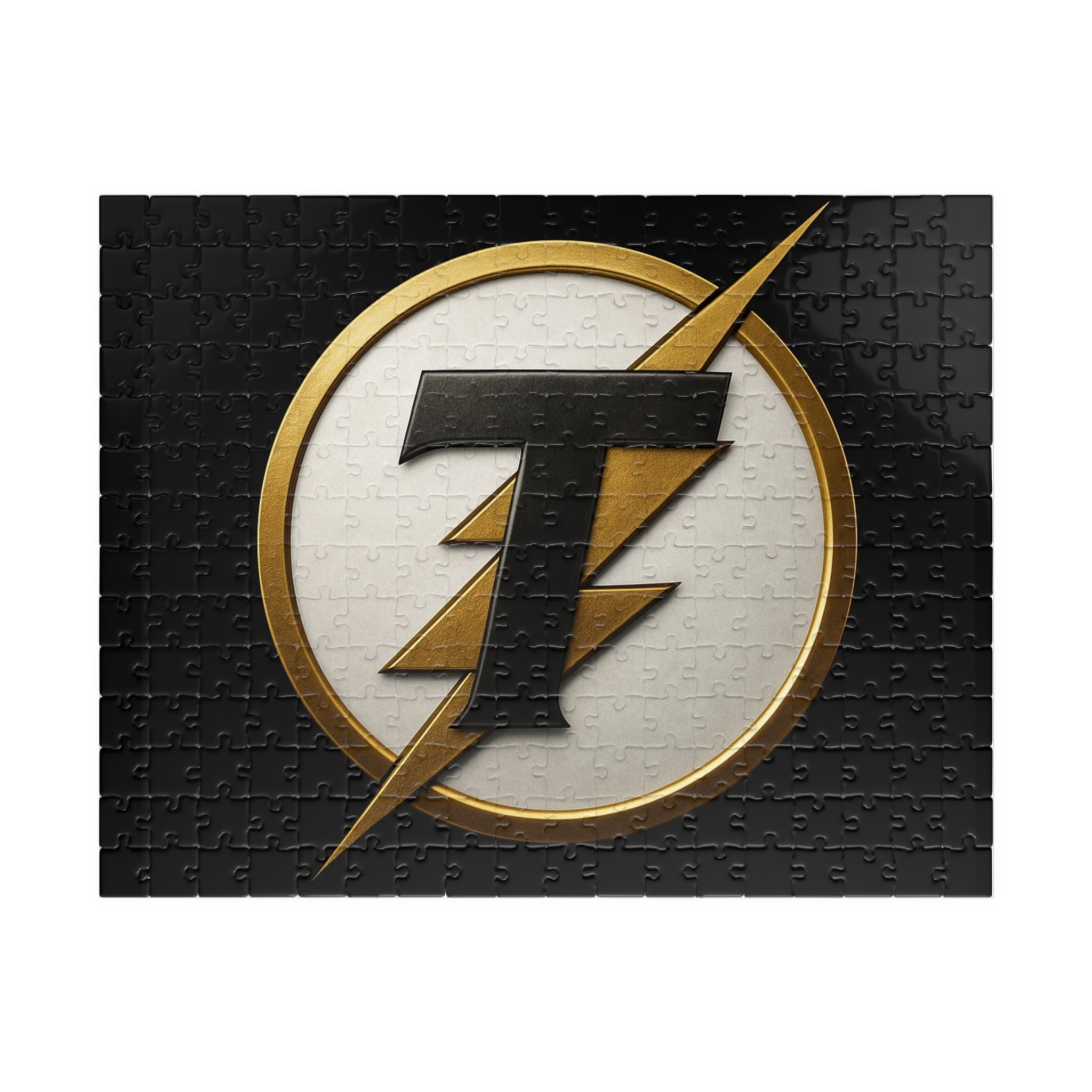 Gold Lightning Emblem Puzzle — 252/520/1014-Piece Decorative Jigsaw