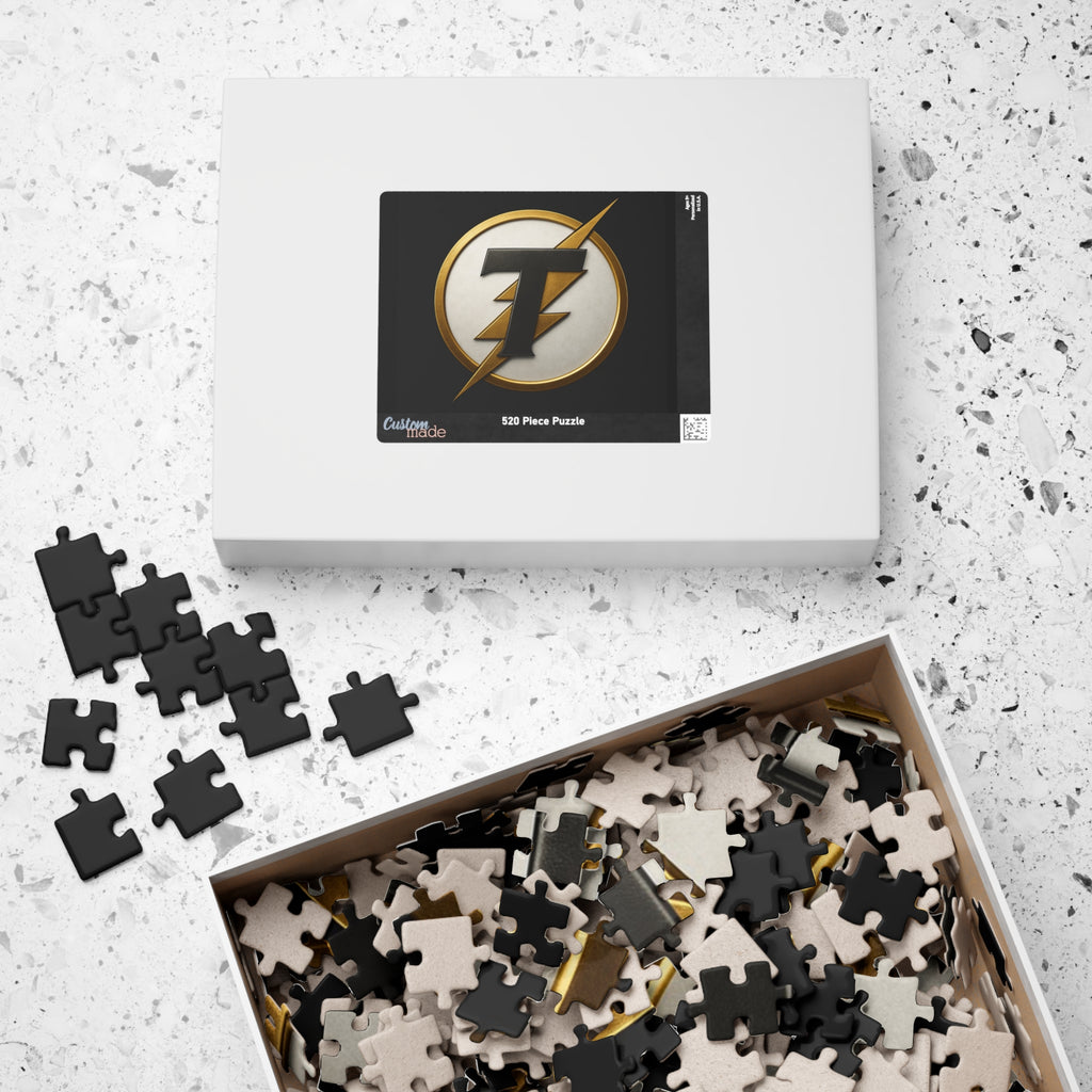 Gold Lightning Emblem Puzzle — 252/520/1014-Piece Decorative Jigsaw