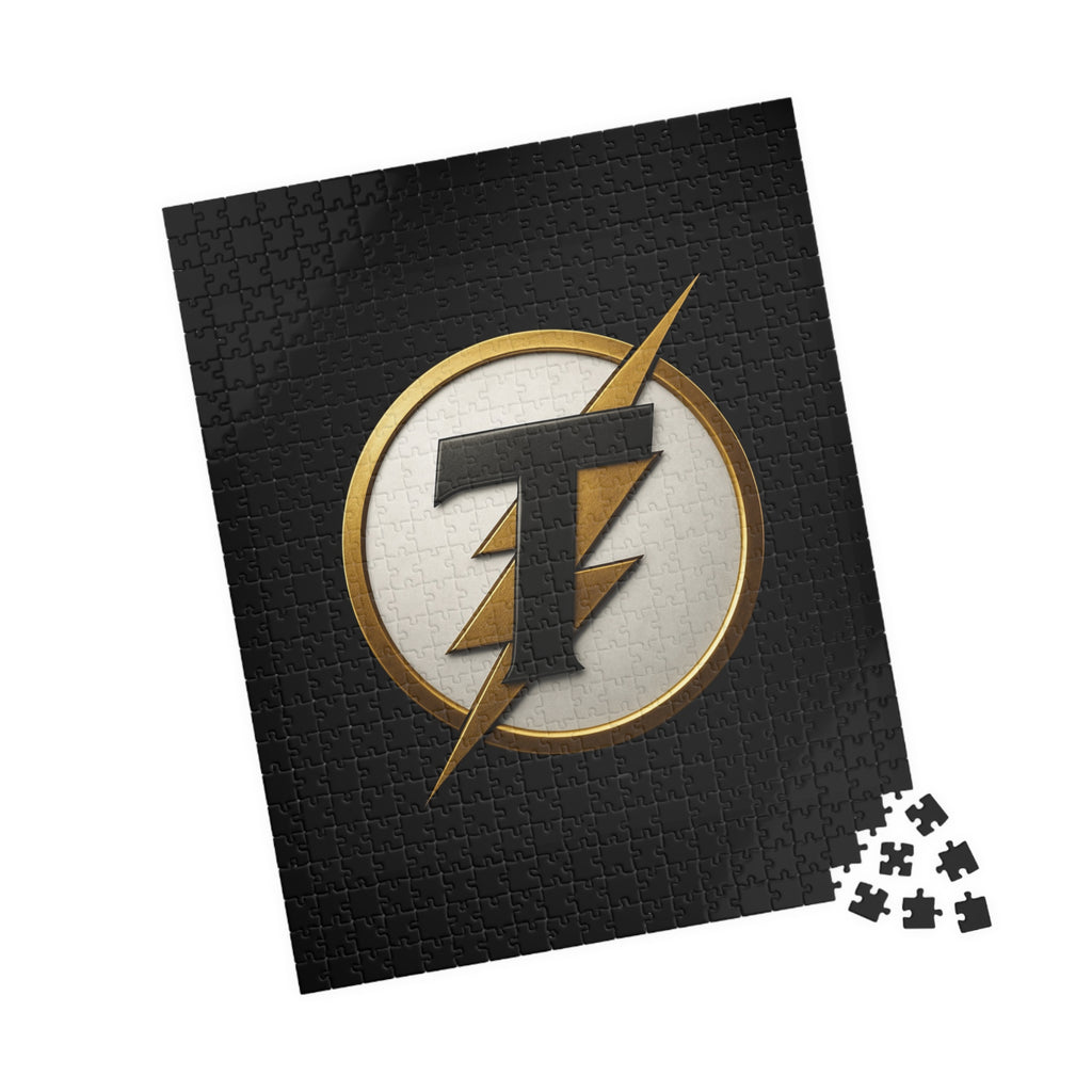 Gold Lightning Emblem Puzzle — 252/520/1014-Piece Decorative Jigsaw