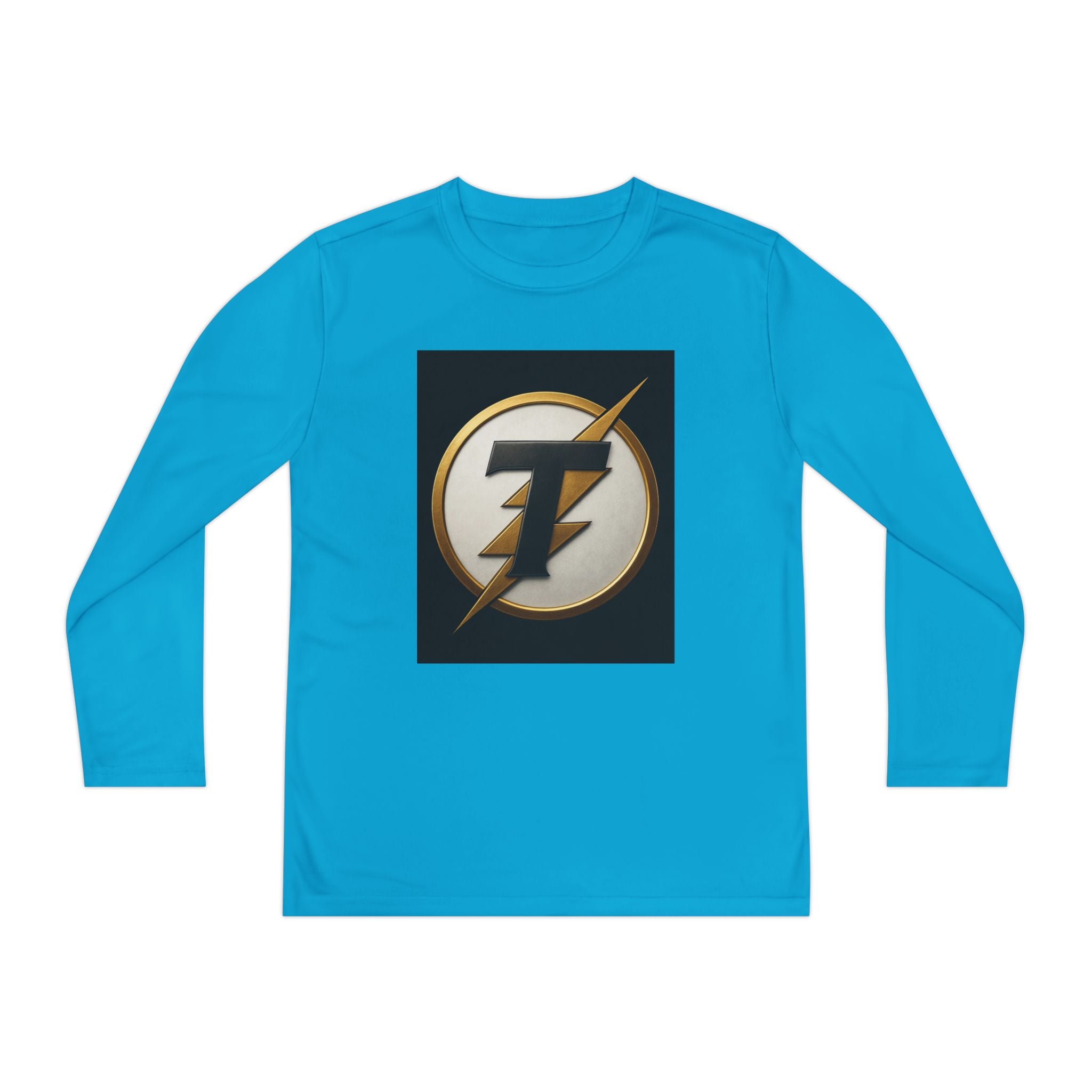 Youth Long Sleeve Tee — Gold Lightning 'T' Competitor Logo