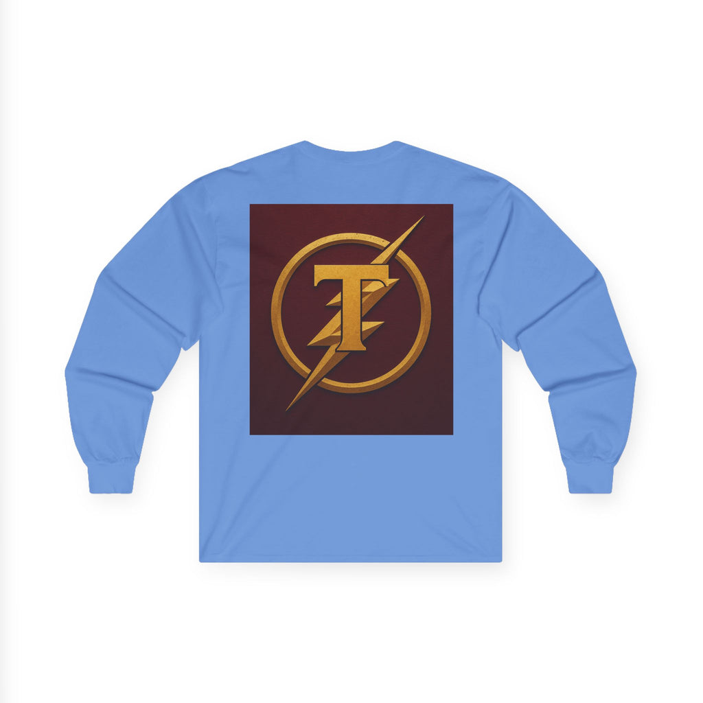Golden Flash Logo Unisex Long Sleeve Tee, Graphic Tee for Superhero Fans, Perfect Gift for Birthdays, Comic Con, Casual Wear